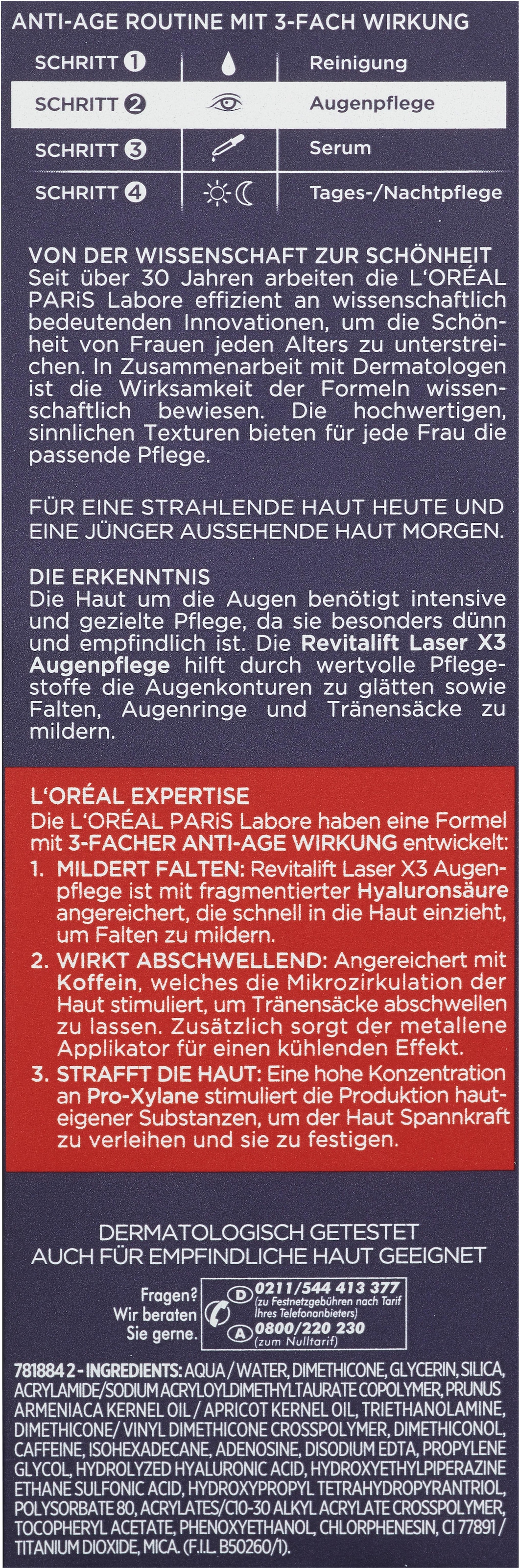 L'ORÉAL PARIS Augencreme »RevitaLift Laser X3 Anti-Age Pflege«