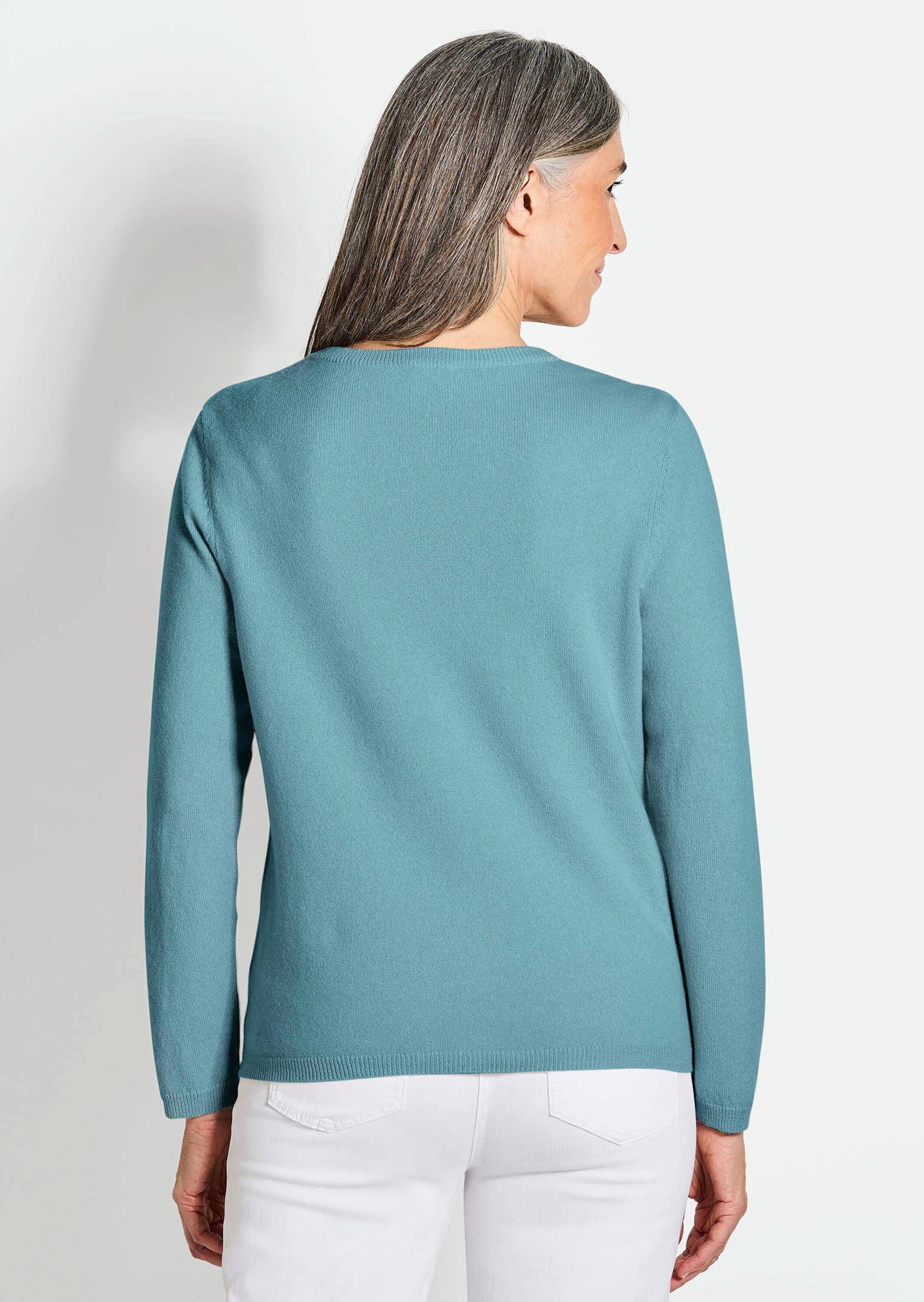 GOLDNER Strickjacke »Kurzgröße Kaschmirstrickjacke mit Rundhalsausschnitt«