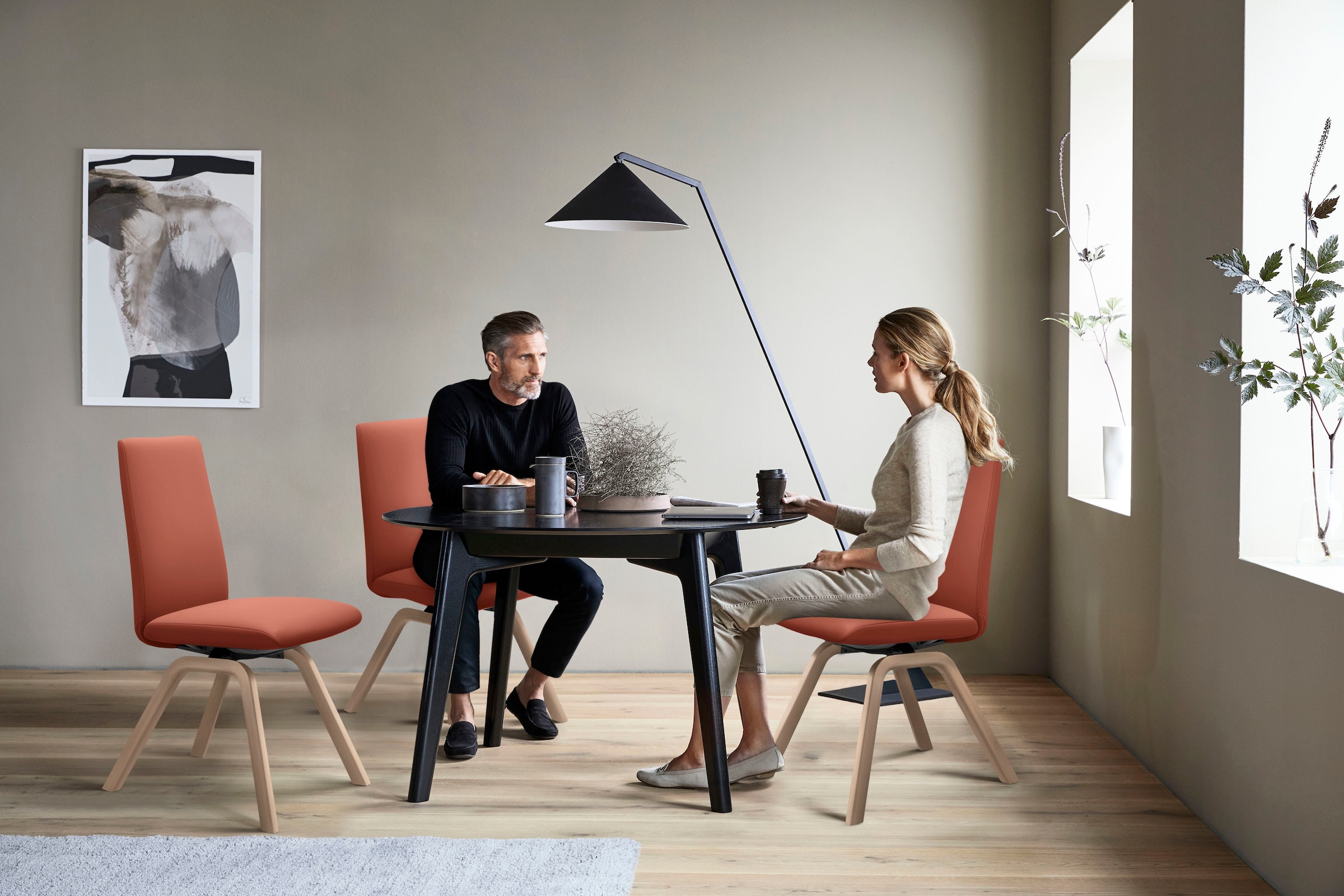 Stressless® Polsterstuhl »Laurel«, Leder PALOMA, Low Back, Größe L, mit schräggestellten Beinen in Eiche gekalkt