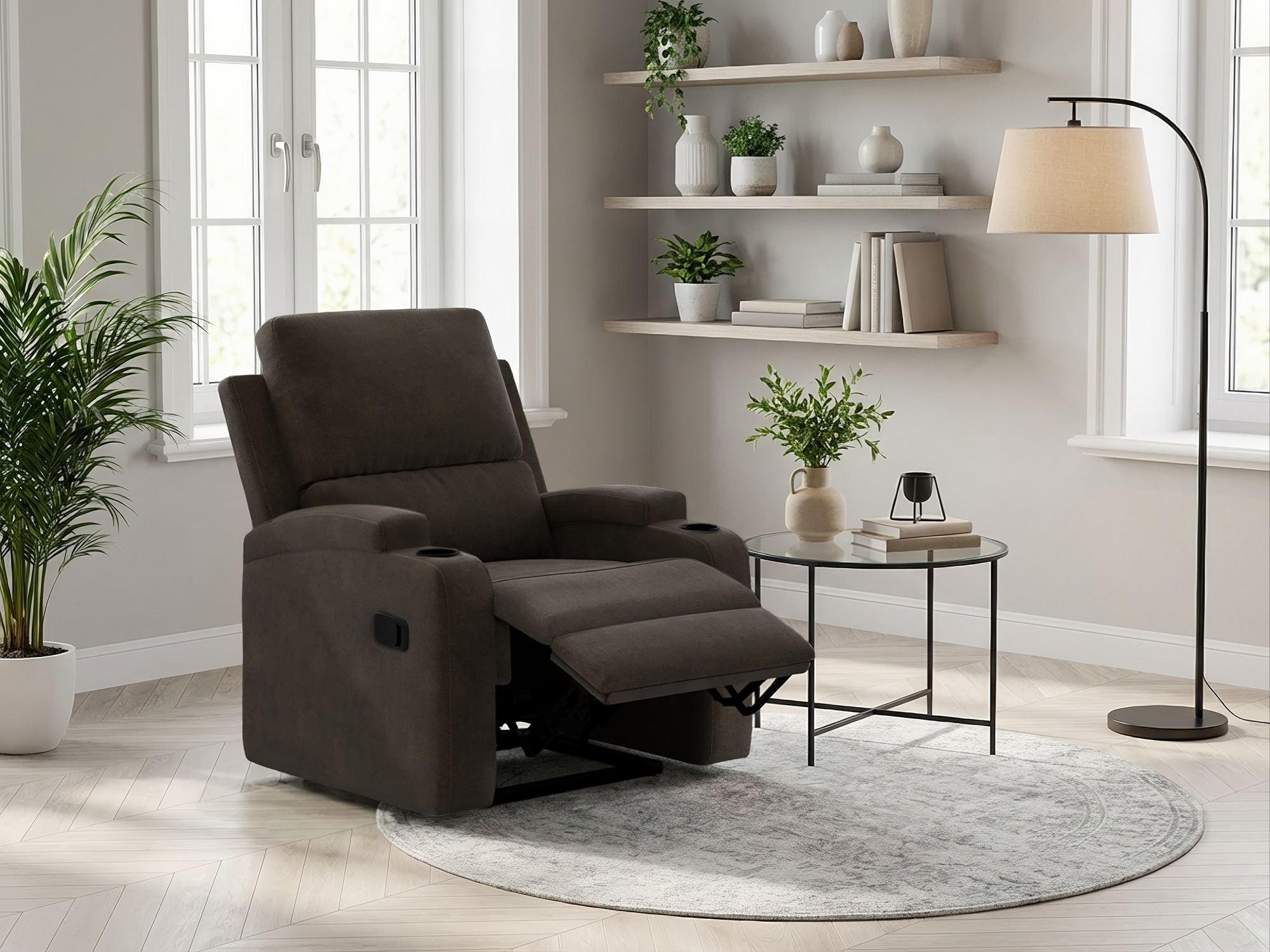 OTTO home Relaxsessel »NAPORI Microfaser, Kinosessel, Multimedia-Sessel« TV-Sessel mit manueller u elektrischer Relaxfunktion u. Getränkehalter