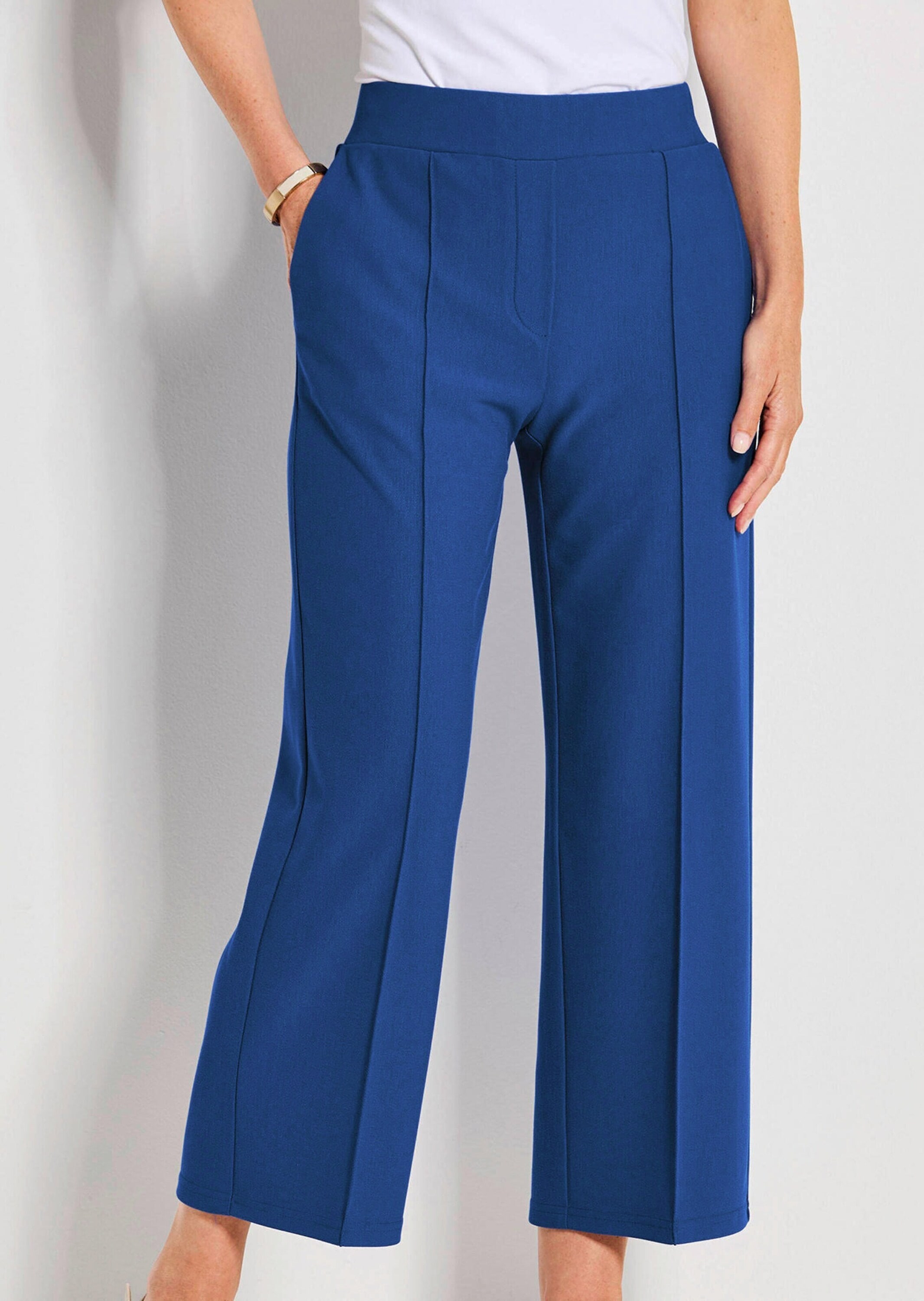 GOLDNER Stoffhose »Verkürzte Hose VERA mit Biesen«