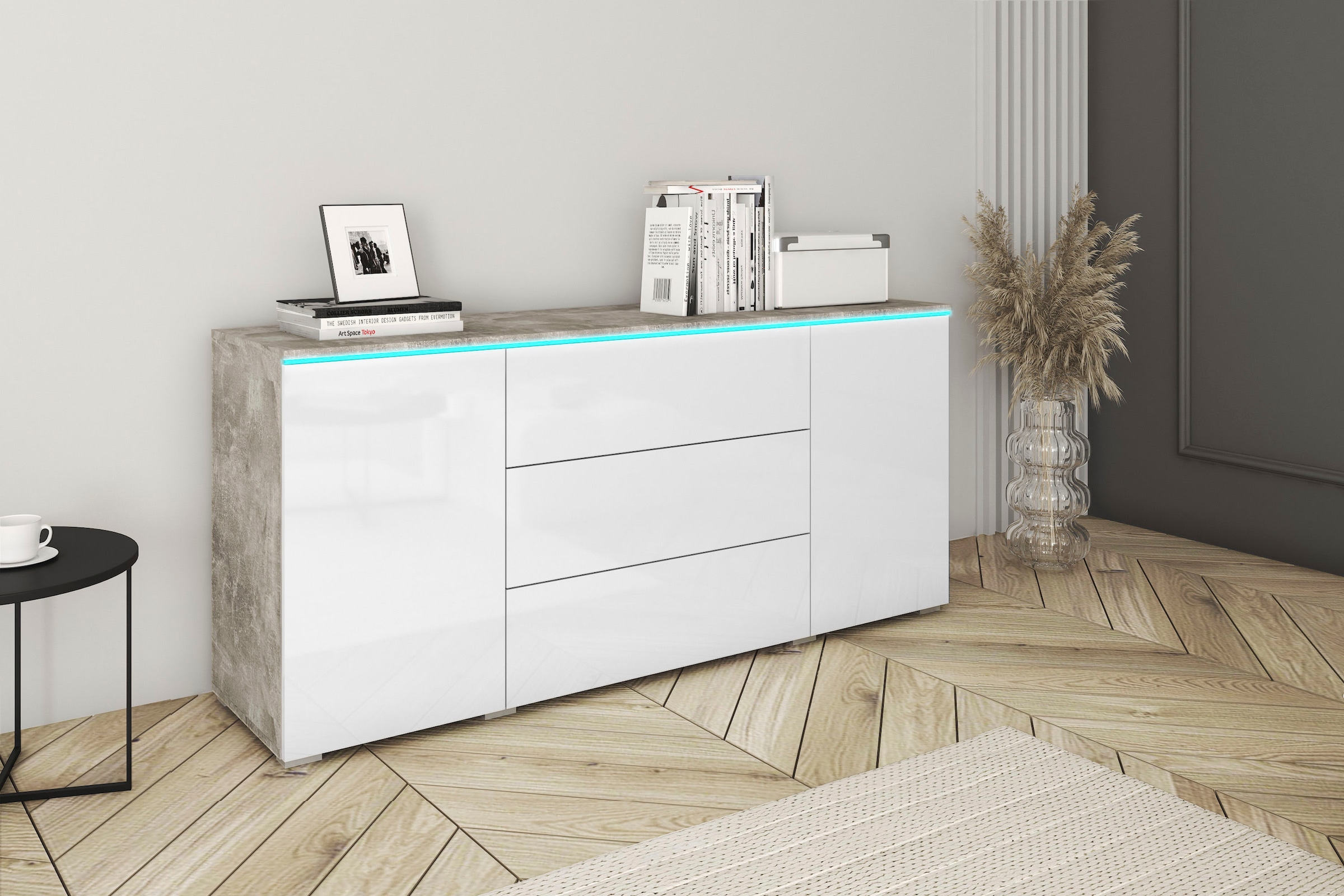 INOSIGN Sideboard »VERA«, moderne grifflose Kommode Breite 150 cm, Einlegeböden verstellbar