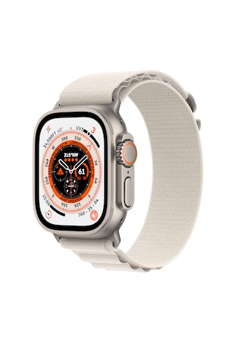 Apple Smartwatch »Ultra, GPS + Cellular, Titan, 49 mm mit Alpinarmband, L«, (Watch OS) kaufen