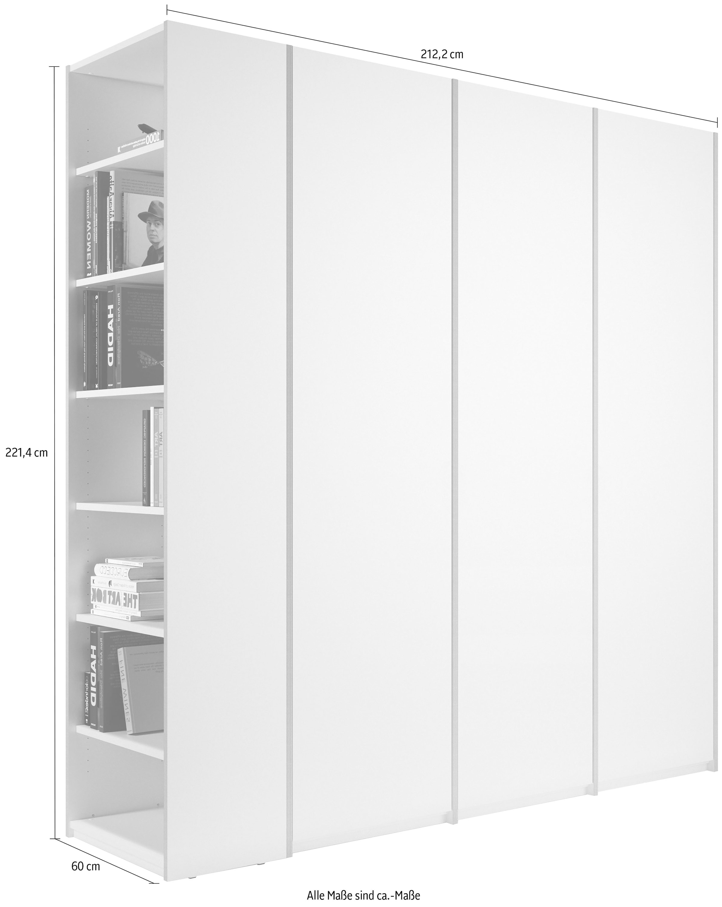 Müller SMALL LIVING Kleiderschrank »Modular Plus Variante 3«, inklusive links oder rechts montierbarem Seitenregal