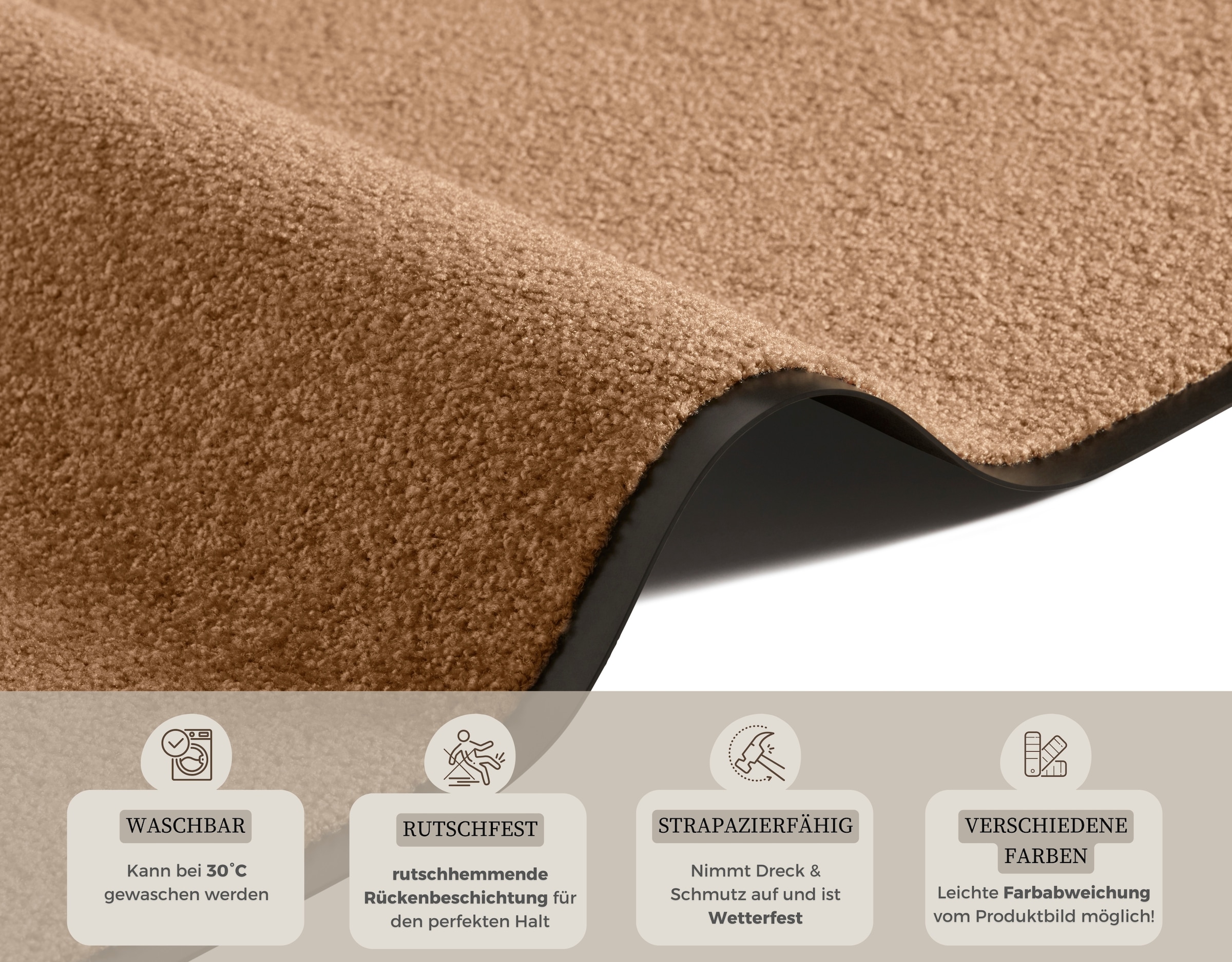 HANSE Home Fußmatte »Wash & Clean«, rechteckig, 7 mm Höhe, Schmutzfangmatte, Türmatte, Innen und Außen, Teppich, Läufer, waschbar