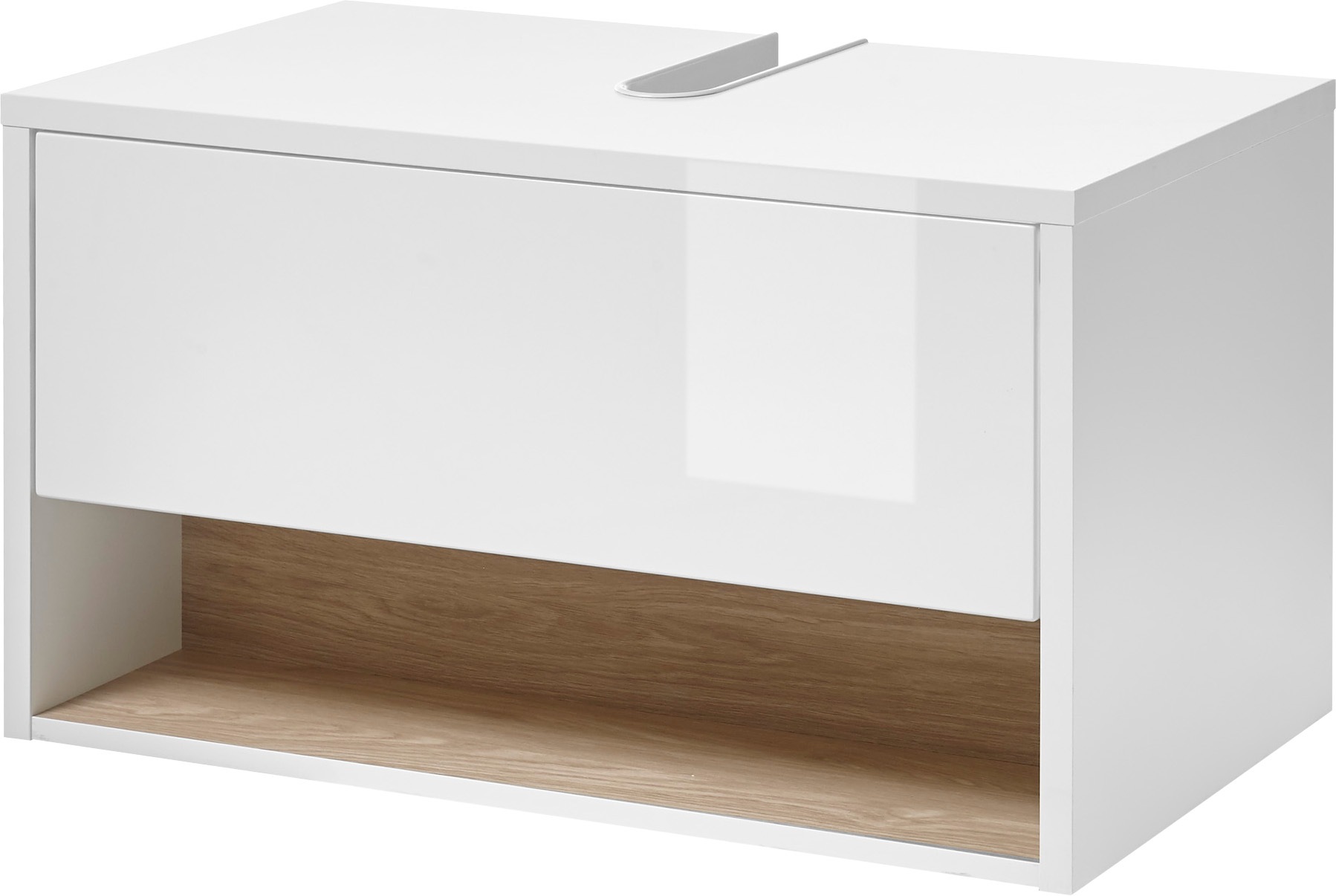 Places of Style Badmöbel-Set »Studio Line, Bad im modernen Design, 6-teiliges Badezimmer«, (6 St.), Schrank, Unterschrank und Spiegel, in zwei Farben verfügbar, Stauraum