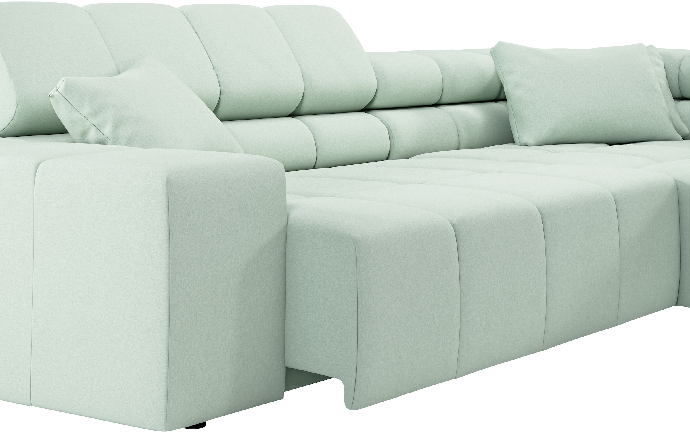 INOSIGN Ecksofa »Ancona incl. Kopfteilverstellung, Breite 319cm, L-Form«, wahlweise motorische Sitztiefenverstellung, auch in Cord + Easy Care