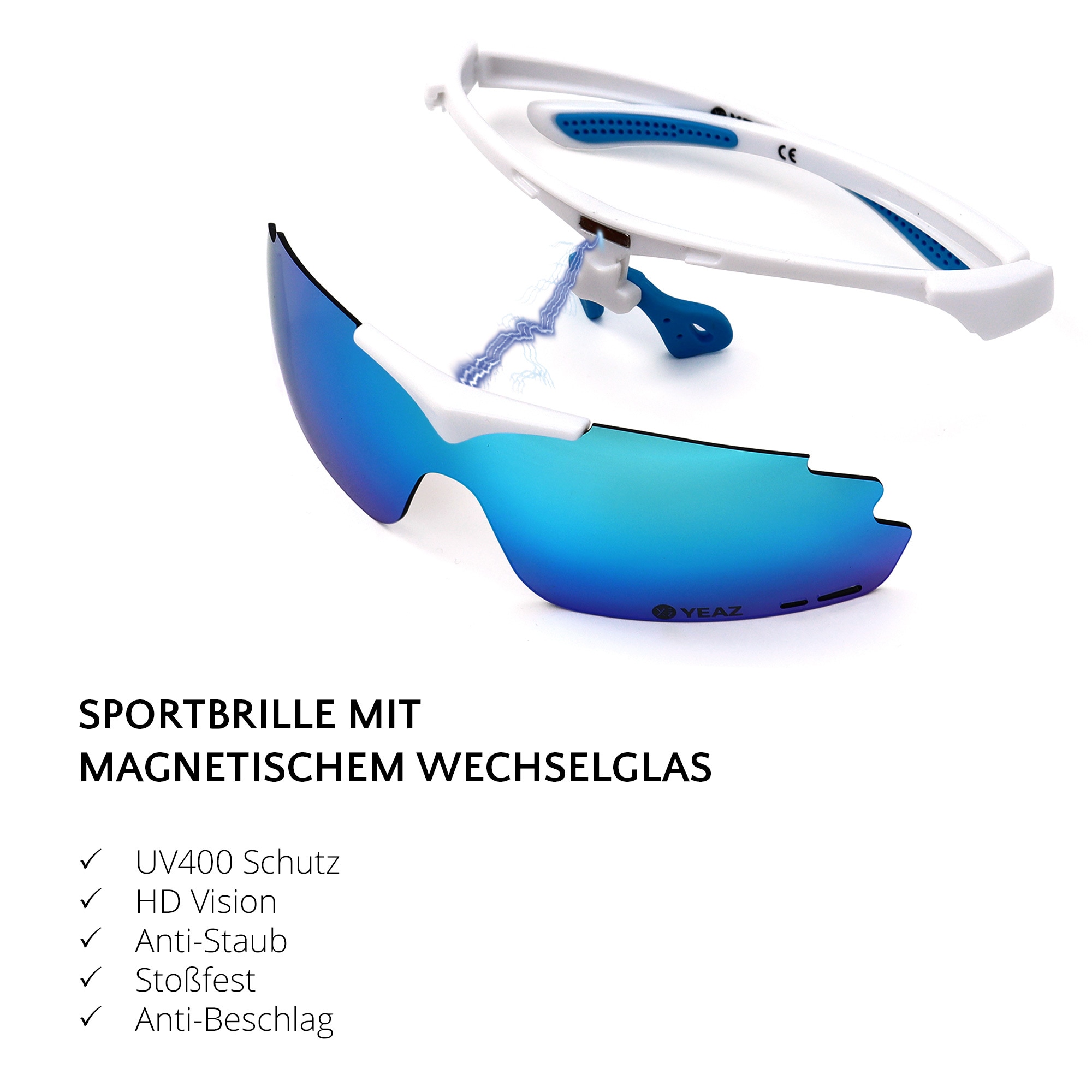 YEAZ Sportbrille »Set Magnet-Sport-Sonnenbrille SUNUP«