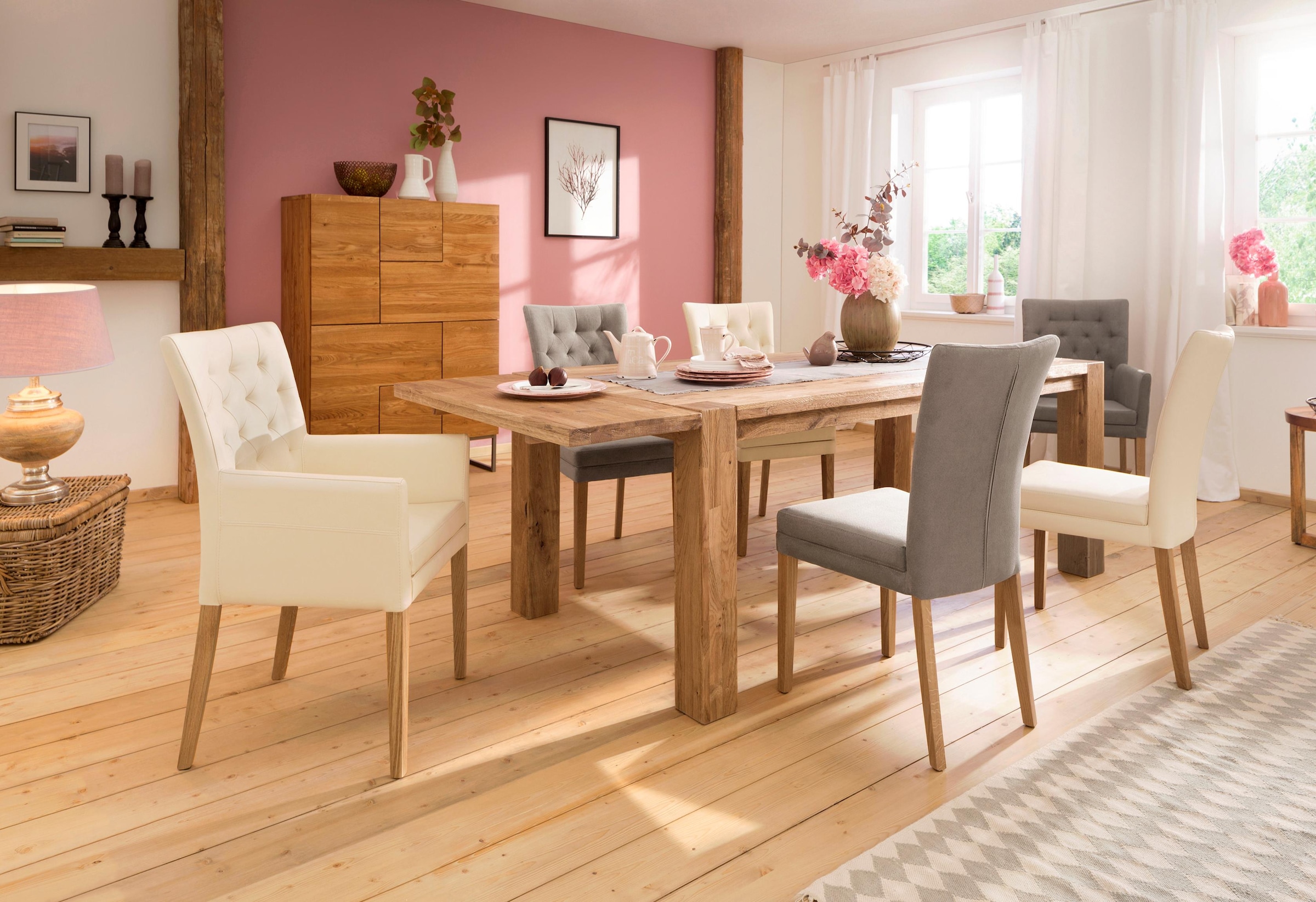 Home affaire Esszimmerstuhl »Colorado BESTSELLER Polsterstuhl«, (Set), 6 St., Luxus-Microfaser, Beine in eiche oder nussbaum. Im 2er, 4er oder 6er-Set