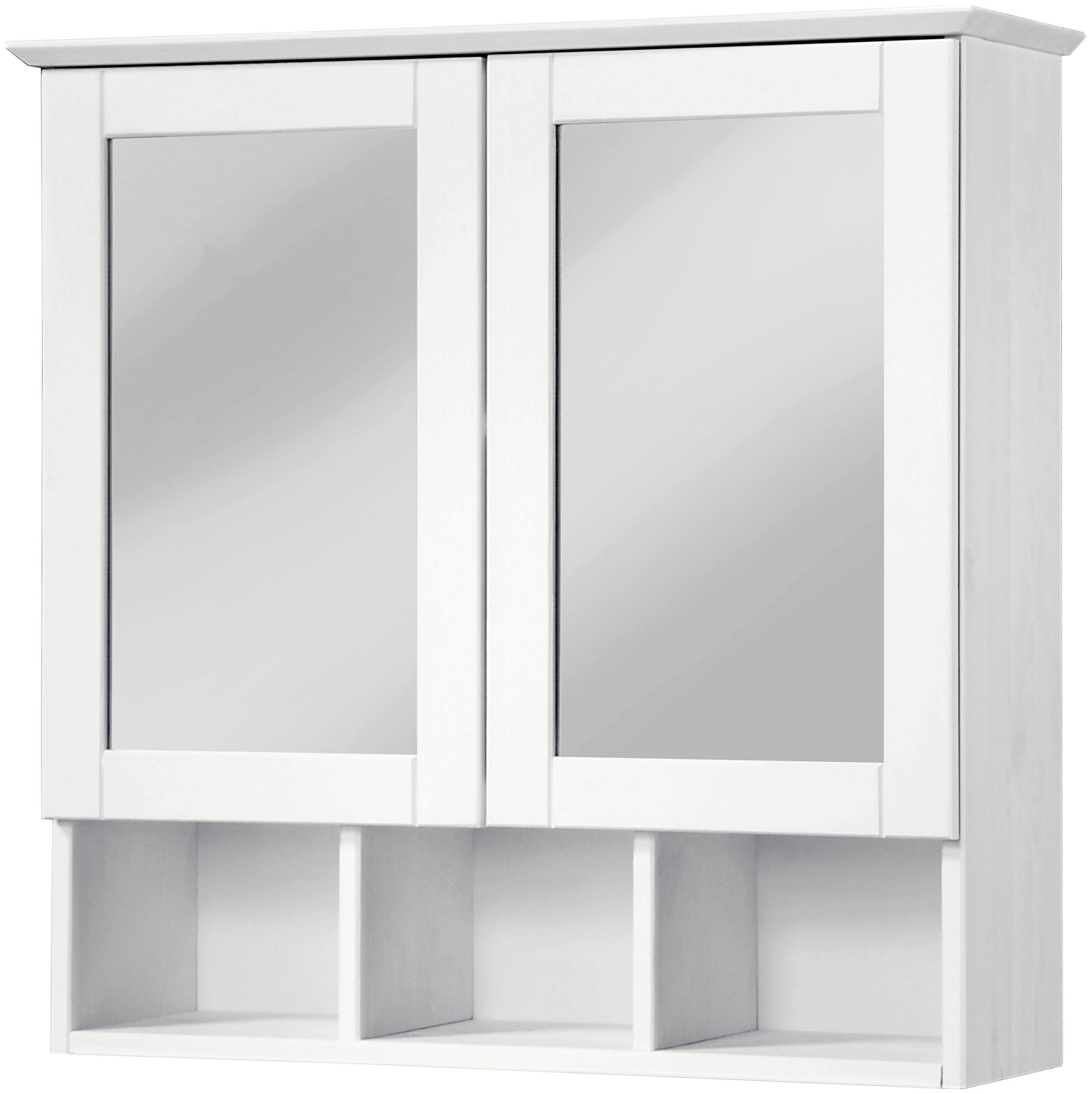 welltime Spiegelschrank "Landhaus Sylt Badschrank, Badmöbel, FSC-zertifiziert" Breite 62,5 cm, aus Massivholz