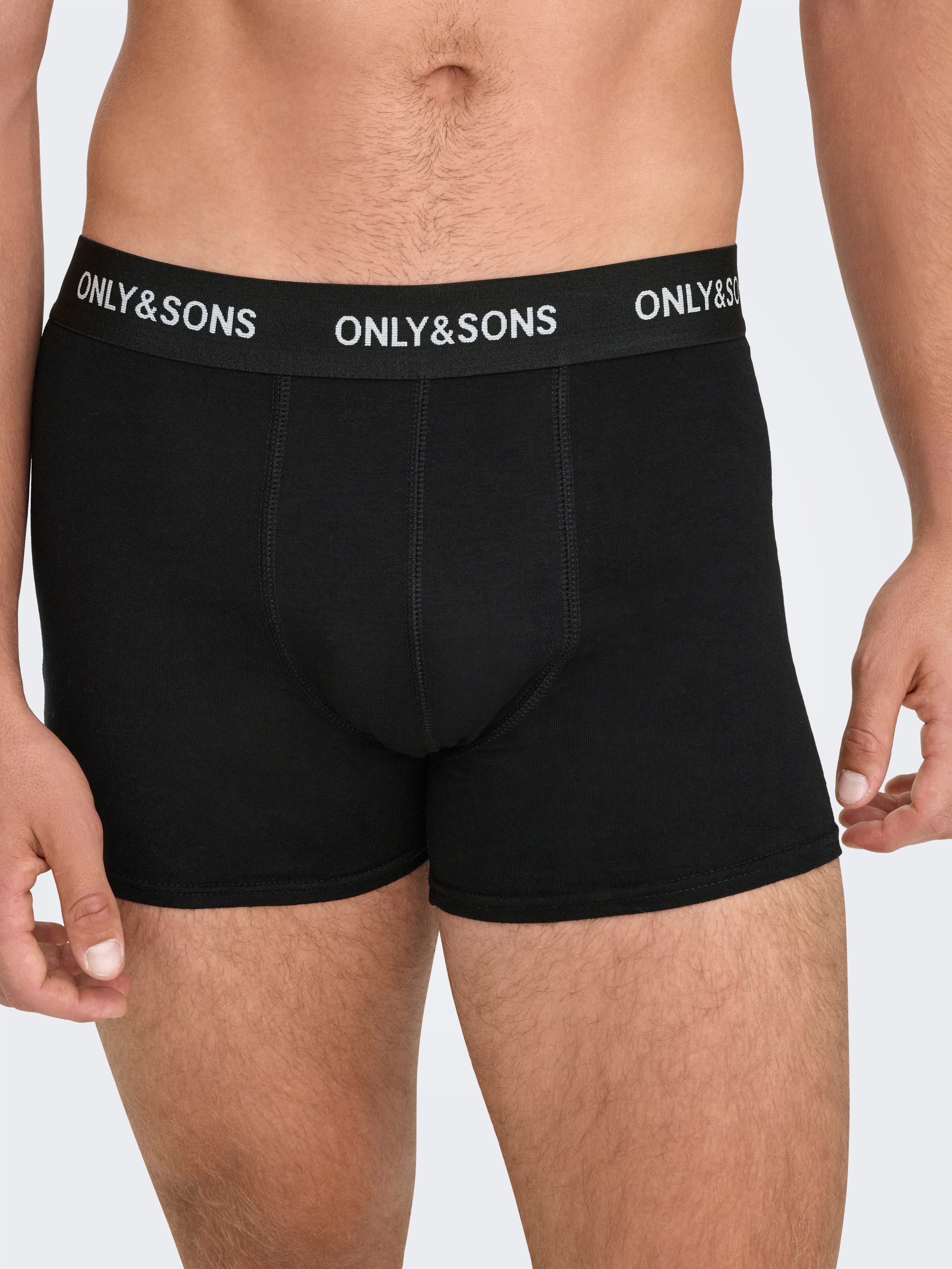 ONLY & SONS Trunk »ONSBASIC SOLID BOXER 3PACK NOOS« Packung, 3 Stk. Baumwollmischung, eng anliegend