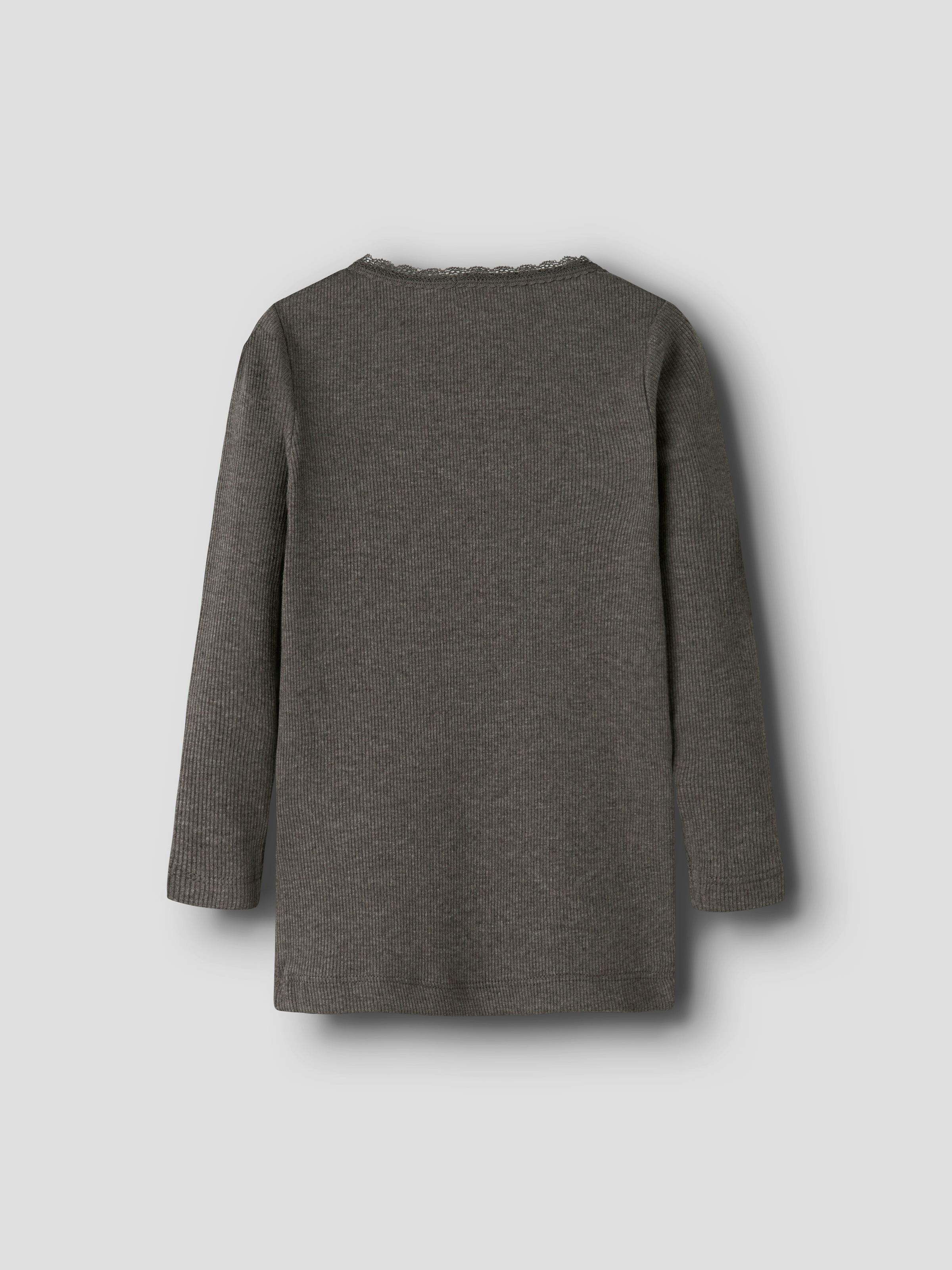 Name It Langarmshirt »NMFKAB LS TOP NOOS«, in Feinripp und mit süßer Spitzenkante am Ausschnitt