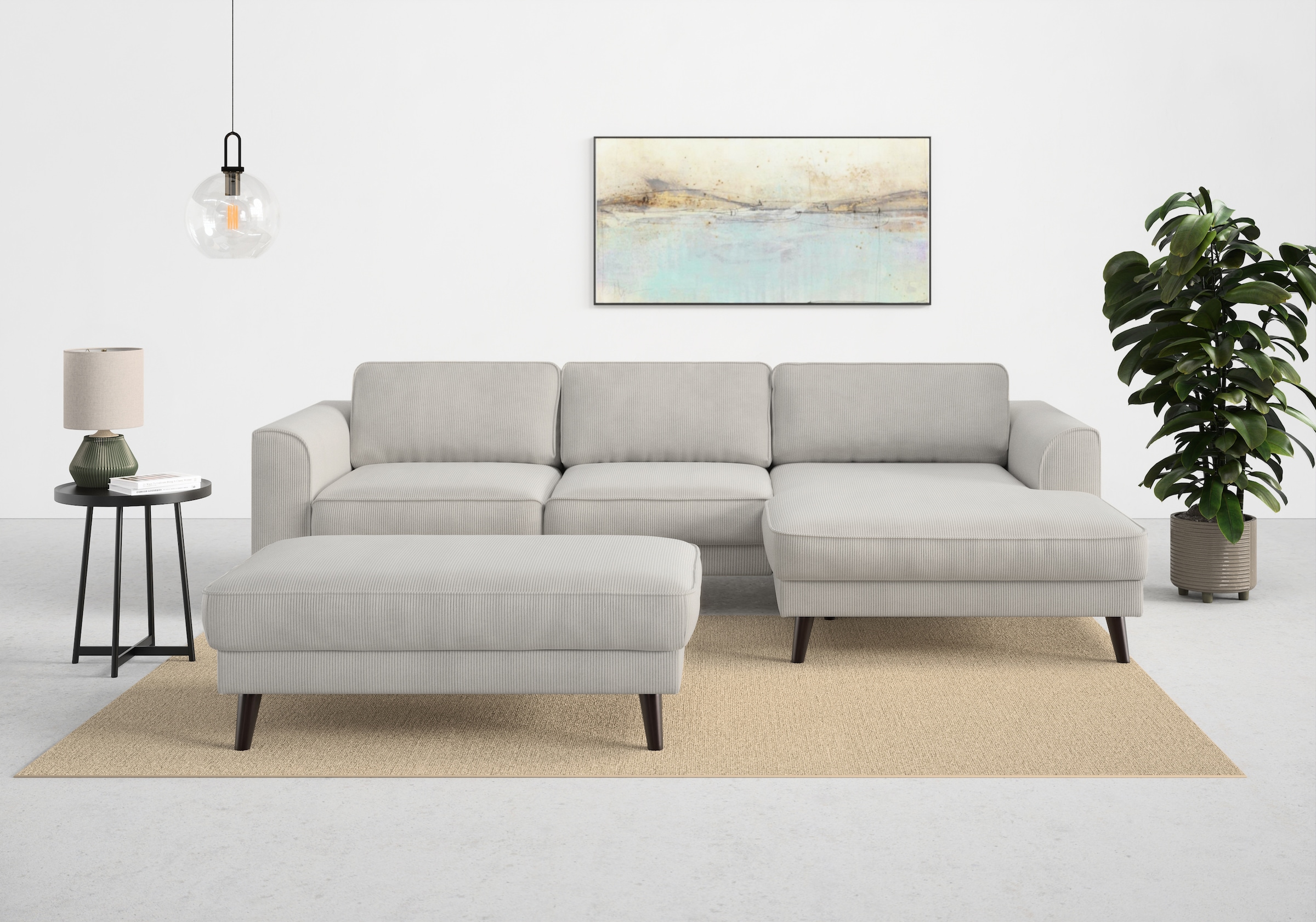 TRENDMANUFAKTUR Ecksofa »Lumber Jack, elegantes Designsofa, zeitlos modern, hoher Sitzkomfort«, wahlweise mit Bettfunktion u. Bettkasten, L-Form