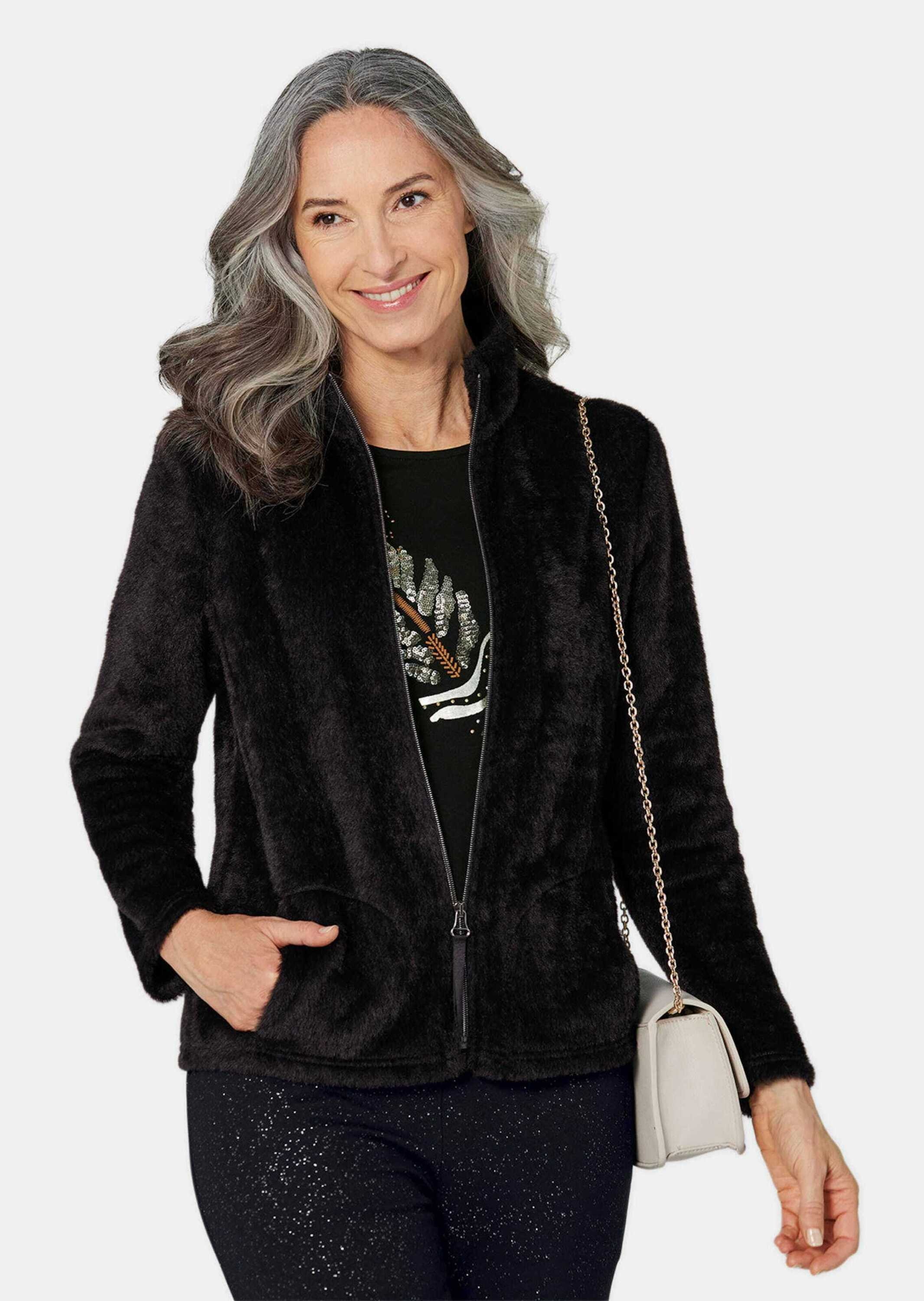 GOLDNER Kurzjacke »Kurzgröße Teddyjacke mit Glanzeffekt«