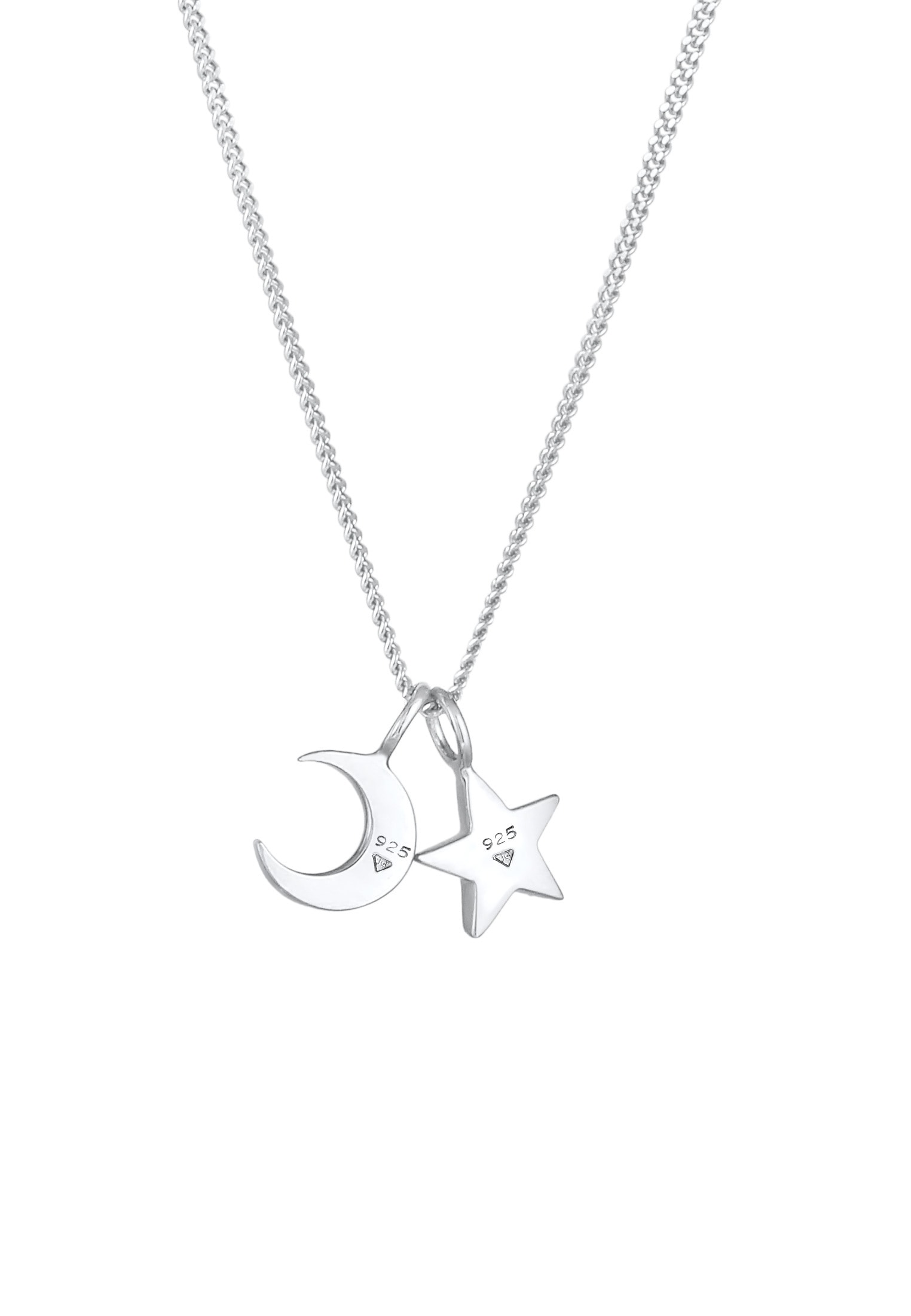 Elli Kette mit Anhänger »Halskette Stern Mond Anhänger Astro Basic 925 Silber«