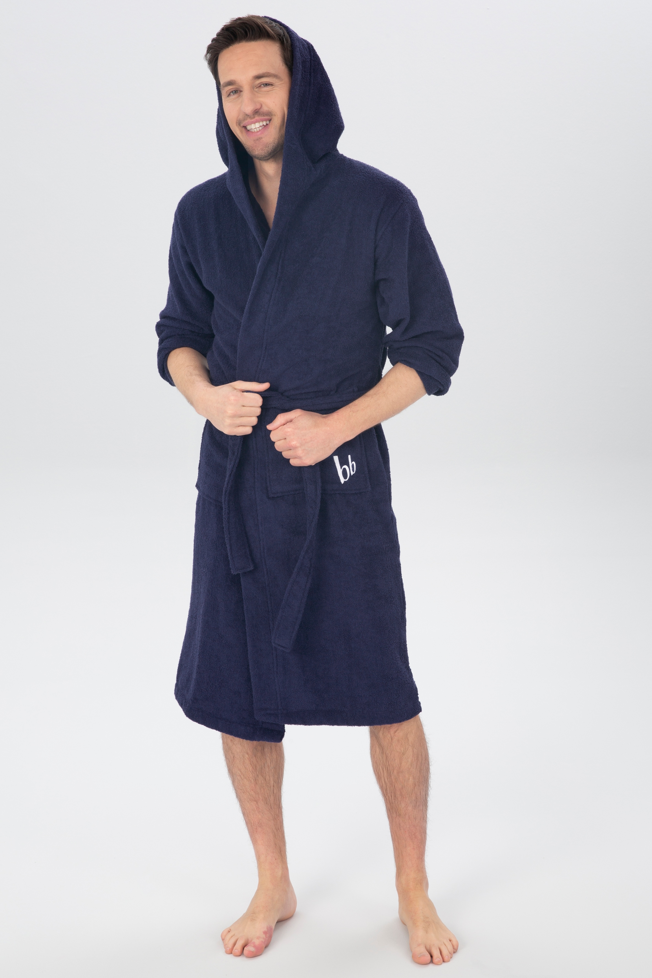 Bruno Banani Unisex-Bademantel »Robby, ideal für Sauna & Spa, Hotelbademantel, Morgenmantel«, (1 St.), Damen & Herren Bademäntel, Baumwolle, mit Taschen, Reise, Sauna, S-3XL