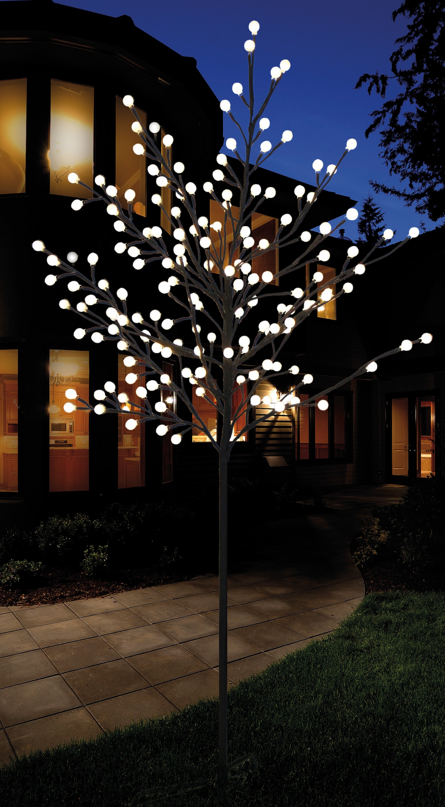 Bonetti LED Baum Warmweiß Weihnachtsdeko in schwarz, Größe Höhe: 220 cm