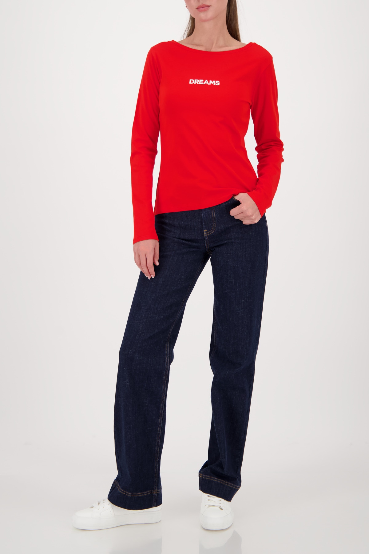 Monari Langarmshirt »Shirt Dreams« U-Boot-Ausschnitt, Regular Fit, mit Schriftzug