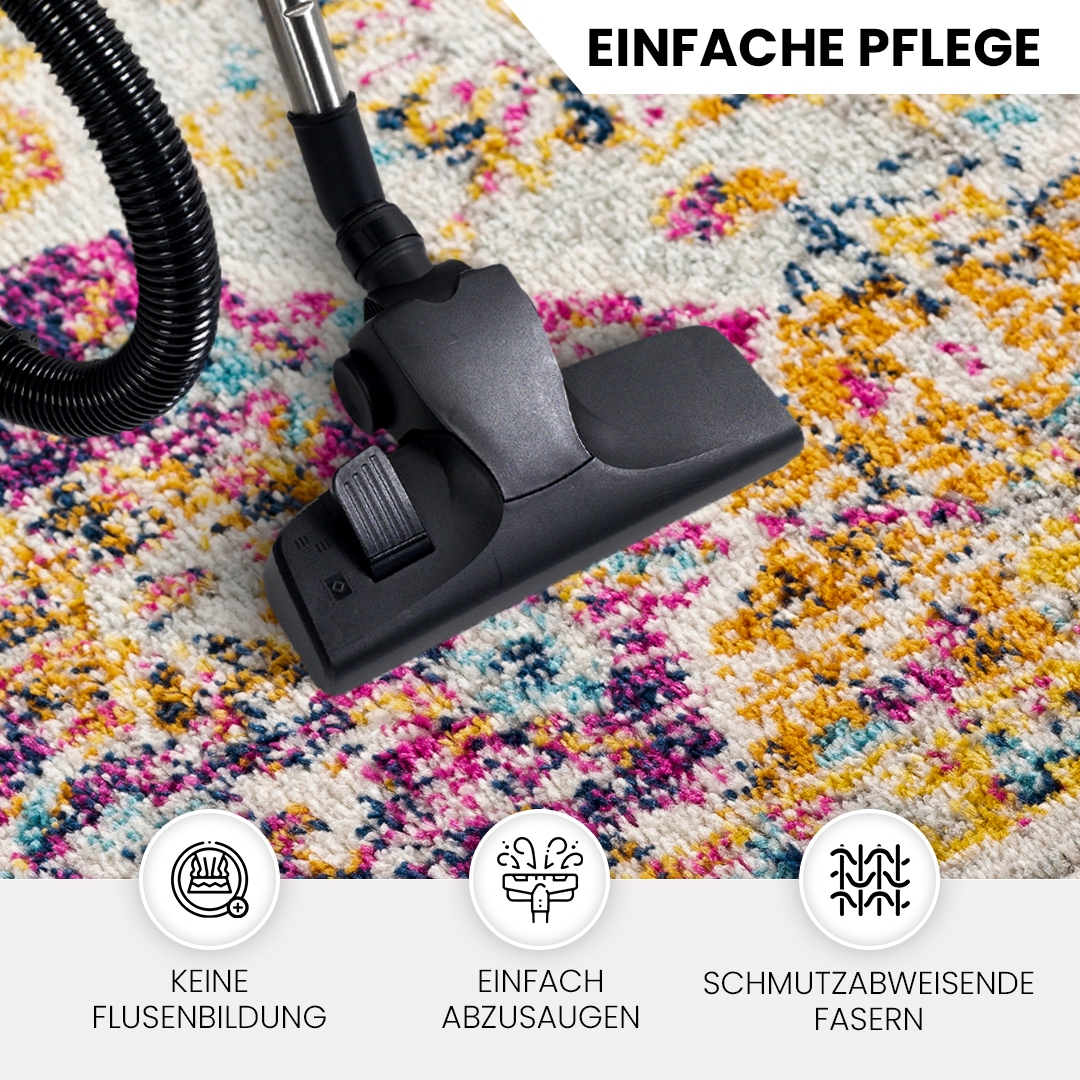 Livabliss Teppich »CUZCO«, rechteckig, 7 mm Höhe, Vintage Orientteppich, Kurzflor Boho Wohnzimmerteppich, Läufer