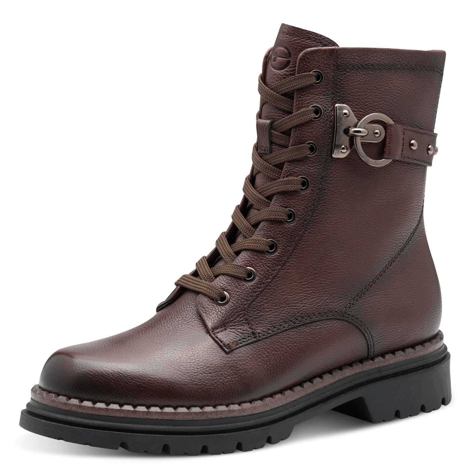 Tamaris Schnürstiefelette  , Blockabsatz, Schnürboots mit nietenbesetzem Zierriegel