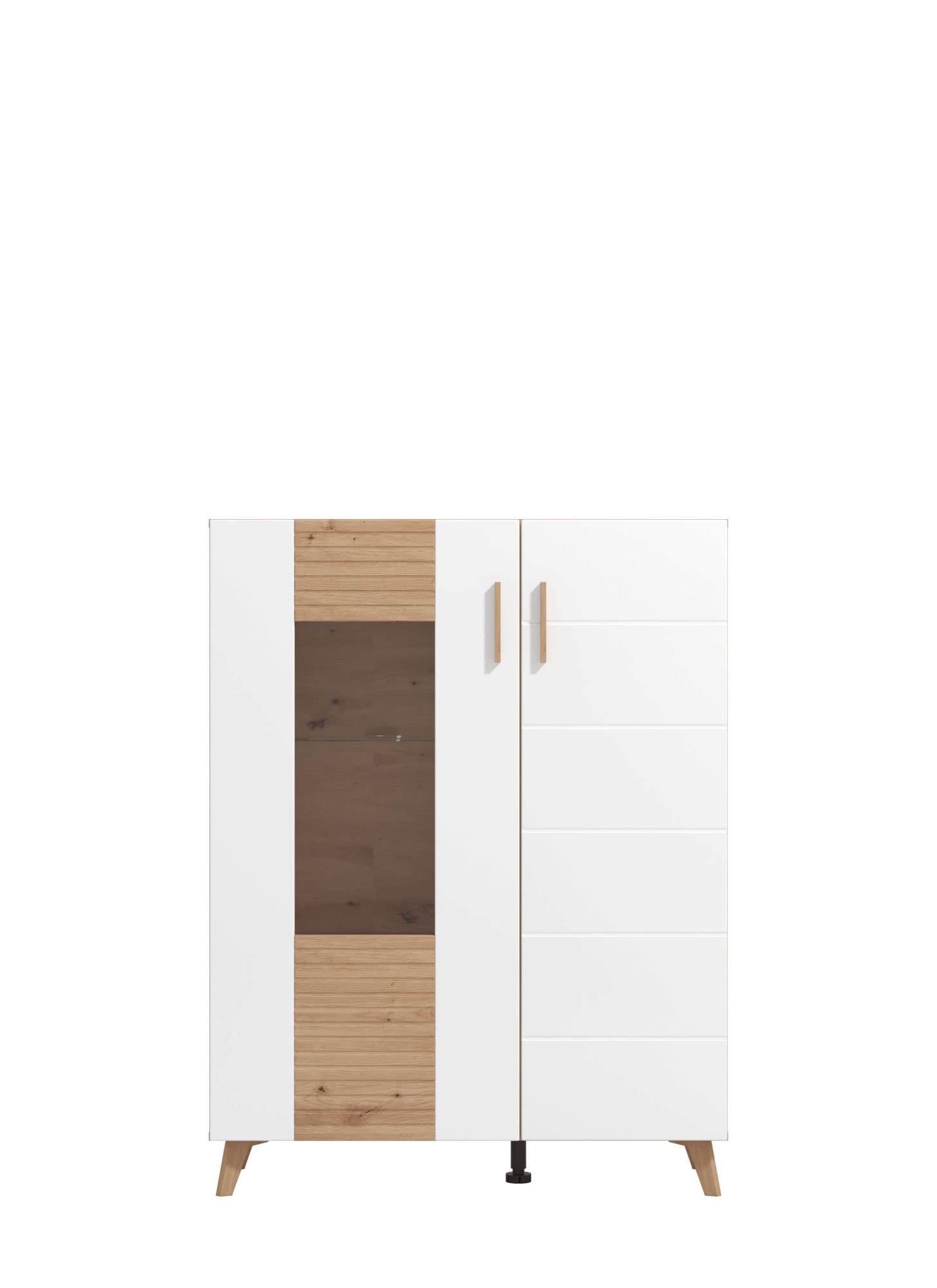 INOSIGN Wohnzimmer-Set »Bretagna Wohnwand, Mediawand, Anbauwand, TV-Wand, Breite 302 cm«, (Komplett-Set, 4 St.), Set besteht aus 2 Vitrinen, TV-Board und Wandregal, in Artisan Eiche