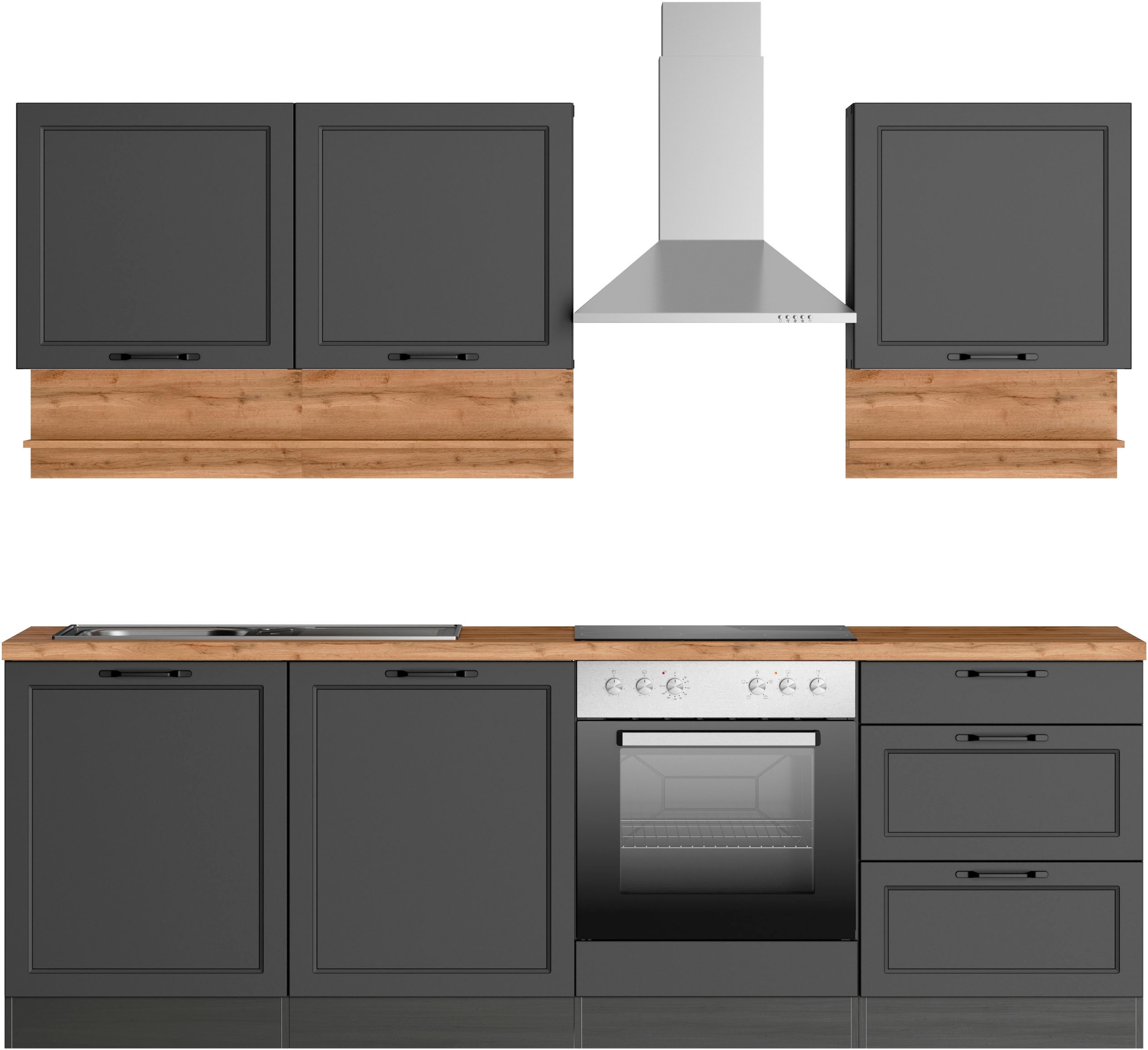 KOCHSTATION Küchenzeile »KS-Lana« 240 cm breit, wahlweise mit oder ohne E-Geräte
