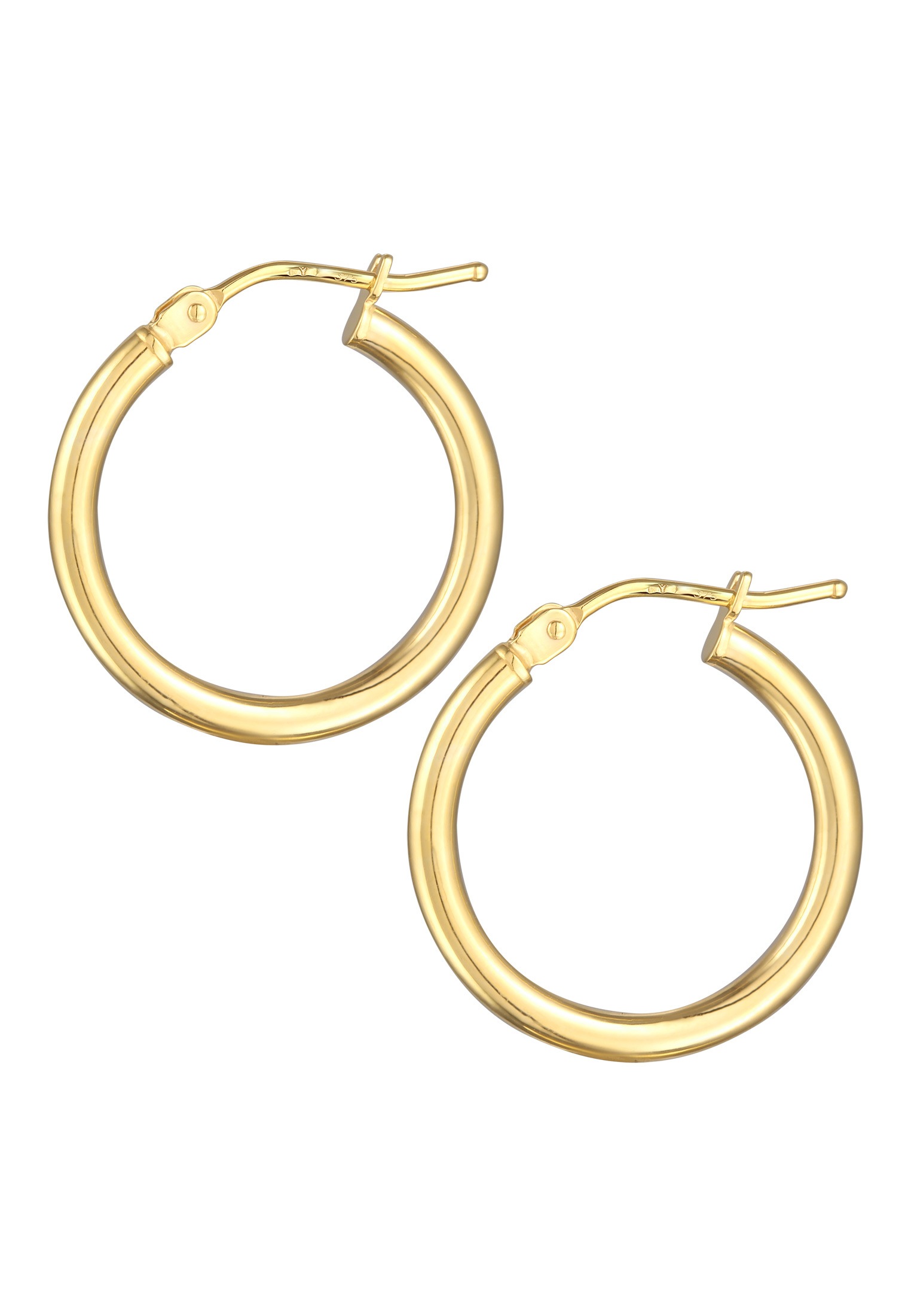 Elli Premium Paar Creolen »Ohrringe Creolen Basic Bügelverschluss 375er Gelbgold«