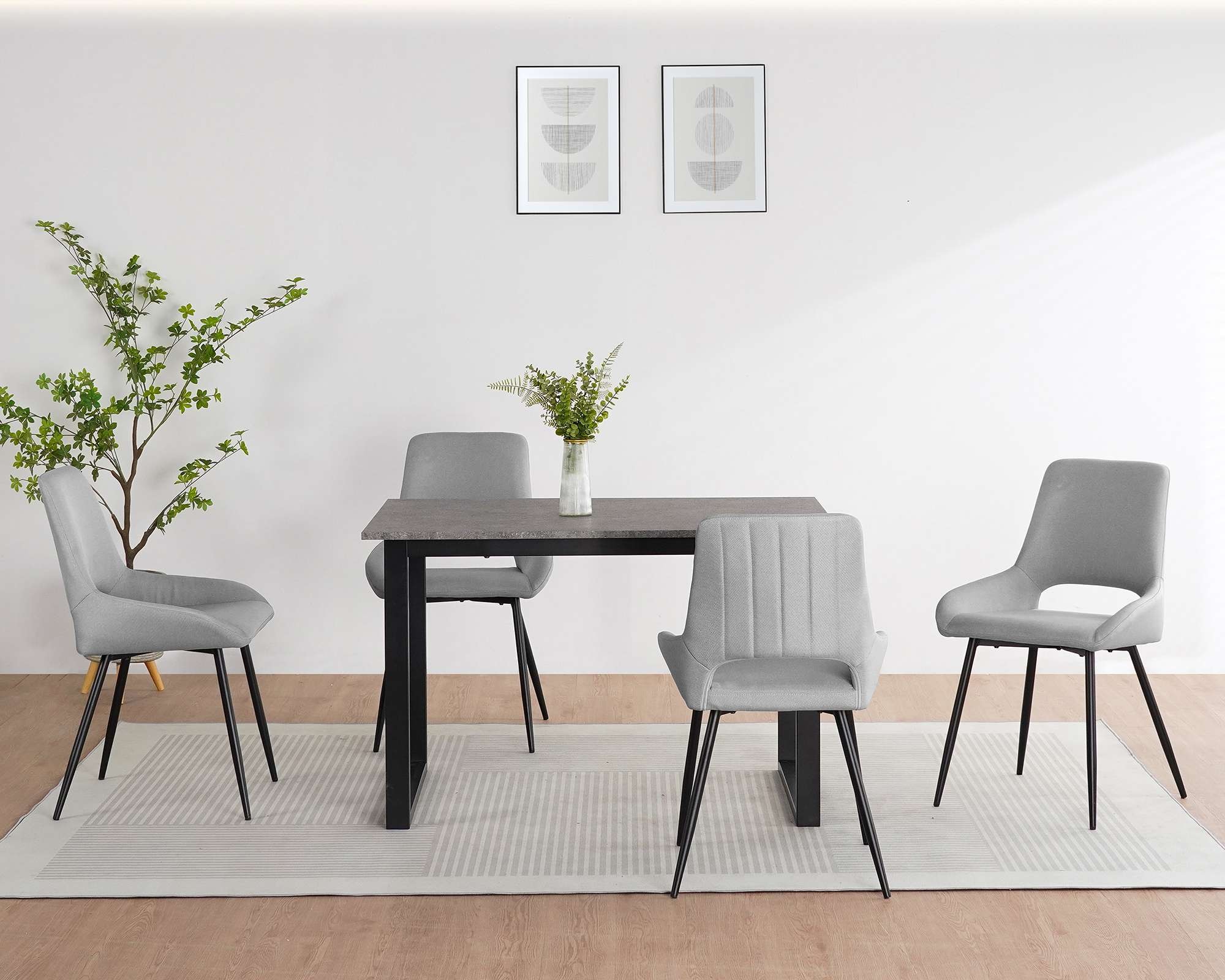 OTTO home Esstisch »Barcell« schwarzes Metallgestell, Plattenvarianten wählbar, sowie Größen