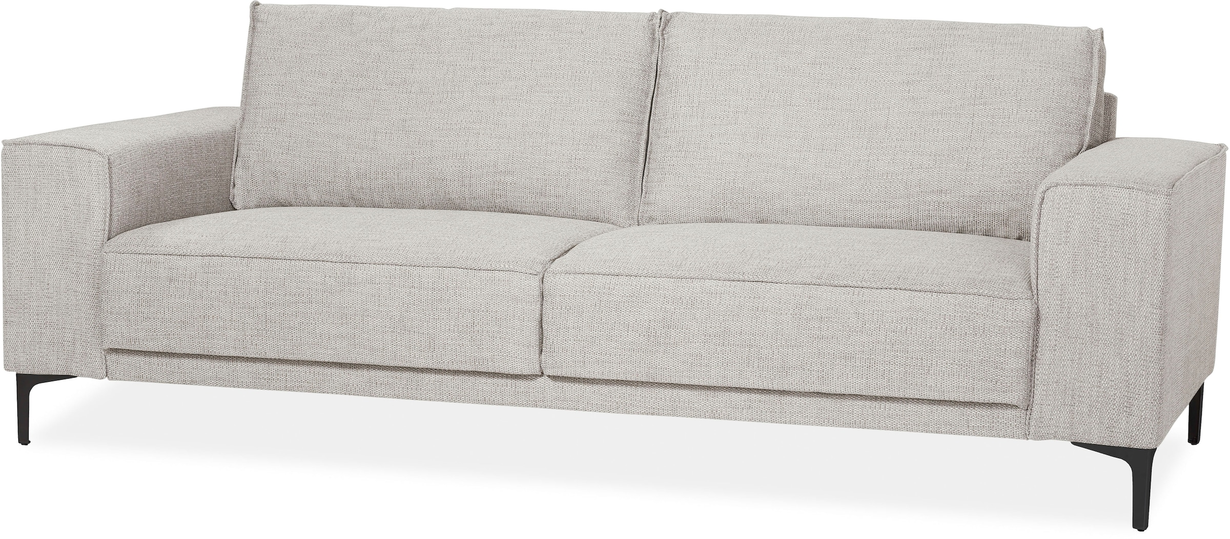 Places of Style 3-Sitzer »3er Sofa Oland, Struktur, Flachgewebe, Luxus-Microfaser, Boucle«, 224 cm, Wellenunterfederung, Skandi-Design, Metallfüße