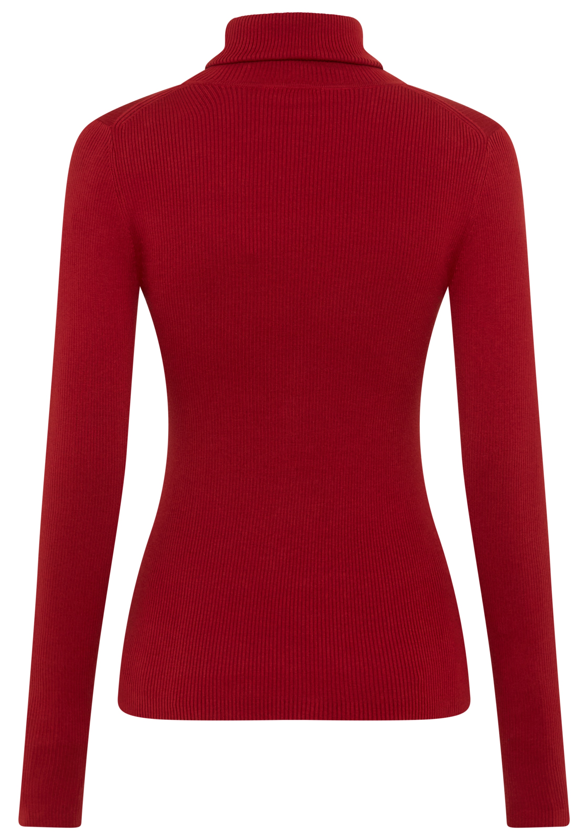 Calvin Klein Jeans Rollkragenpullover Rippstrick, figurbetonte Passform, Markenlabel