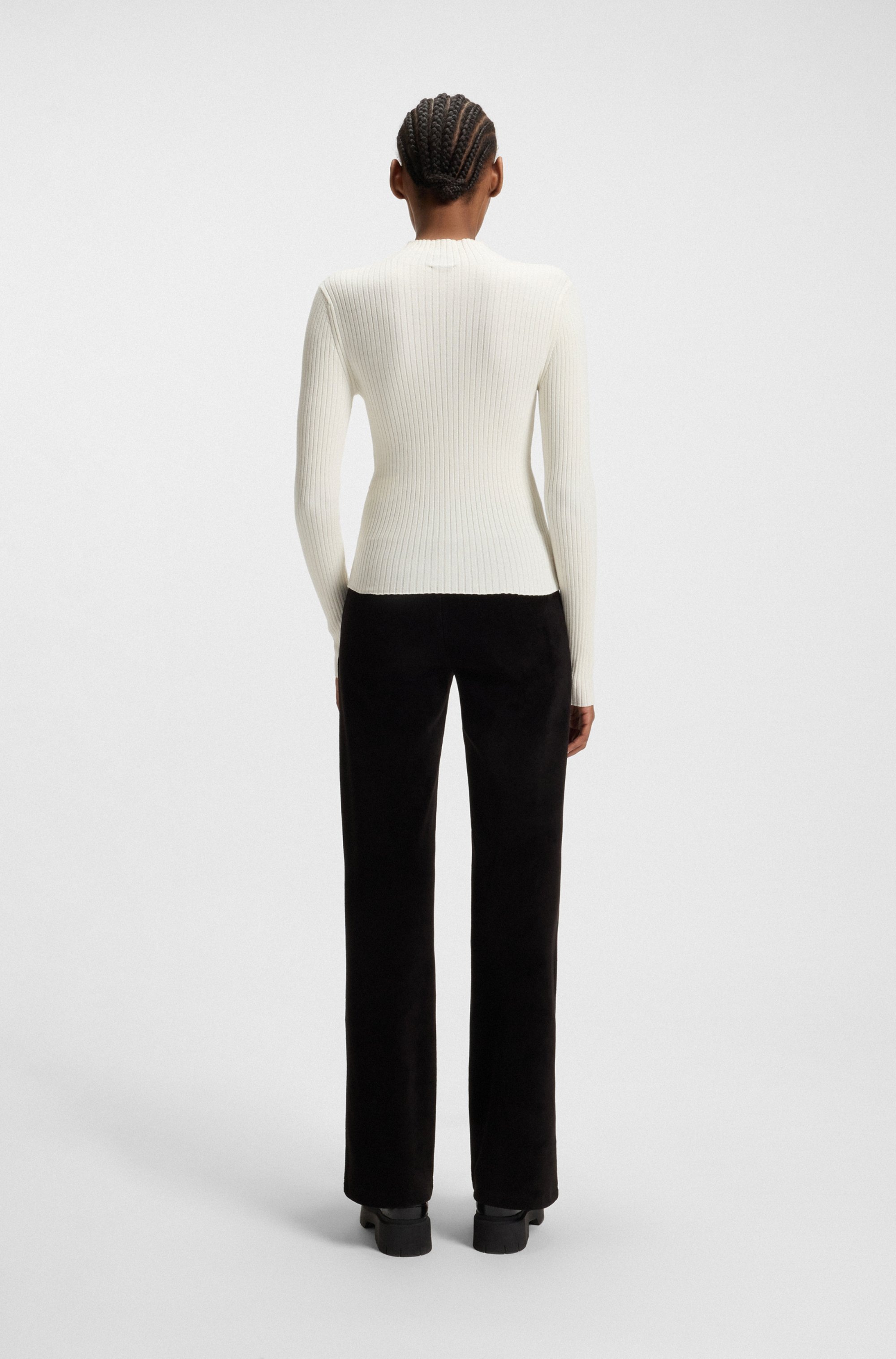 HUGO Blue Stehkragenpullover »Sarmie«, mit Label-Stitching