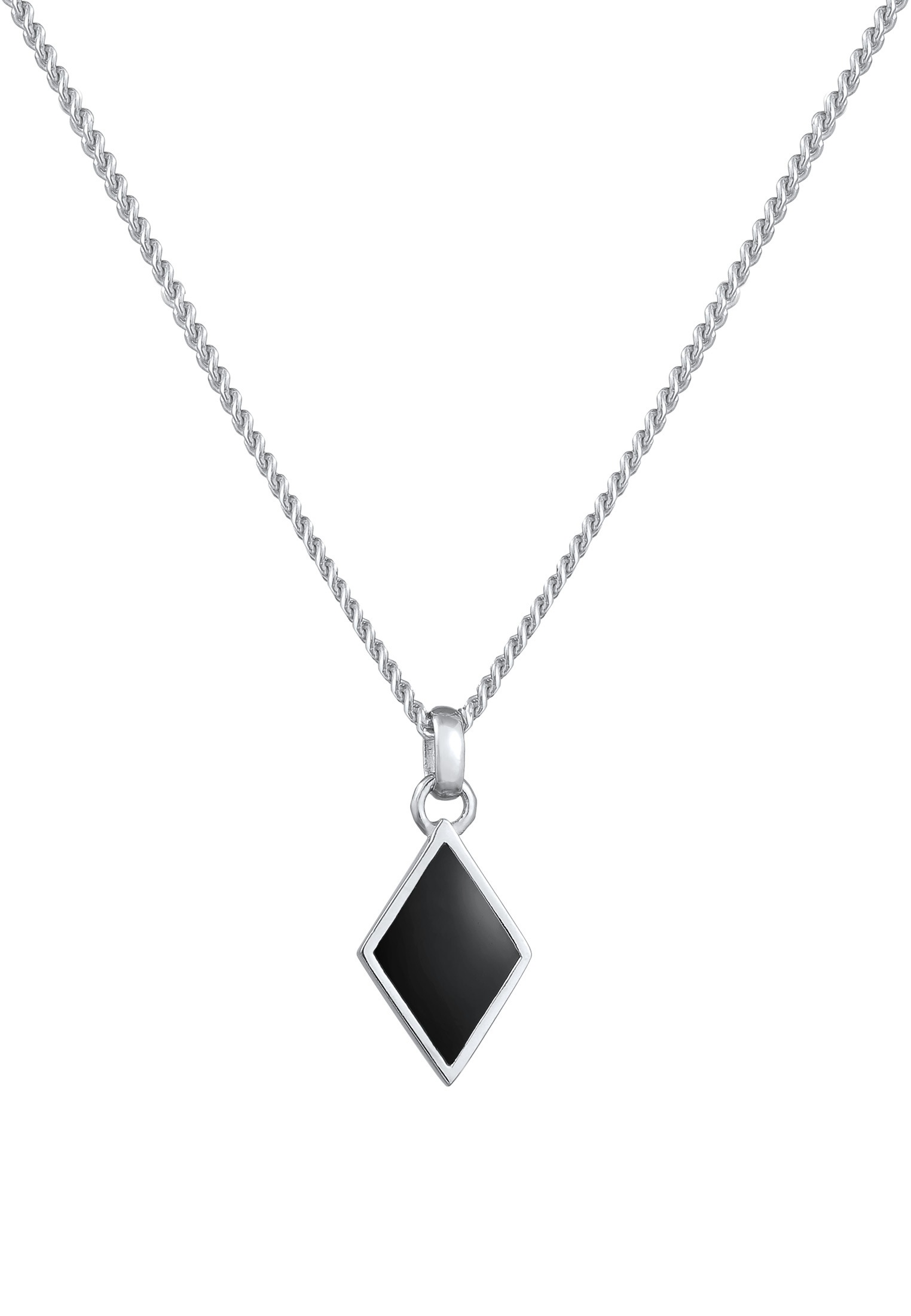 Kuzzoi Kette mit Anhänger »Halskette Raute Emaille Geo Style 925 Silber«