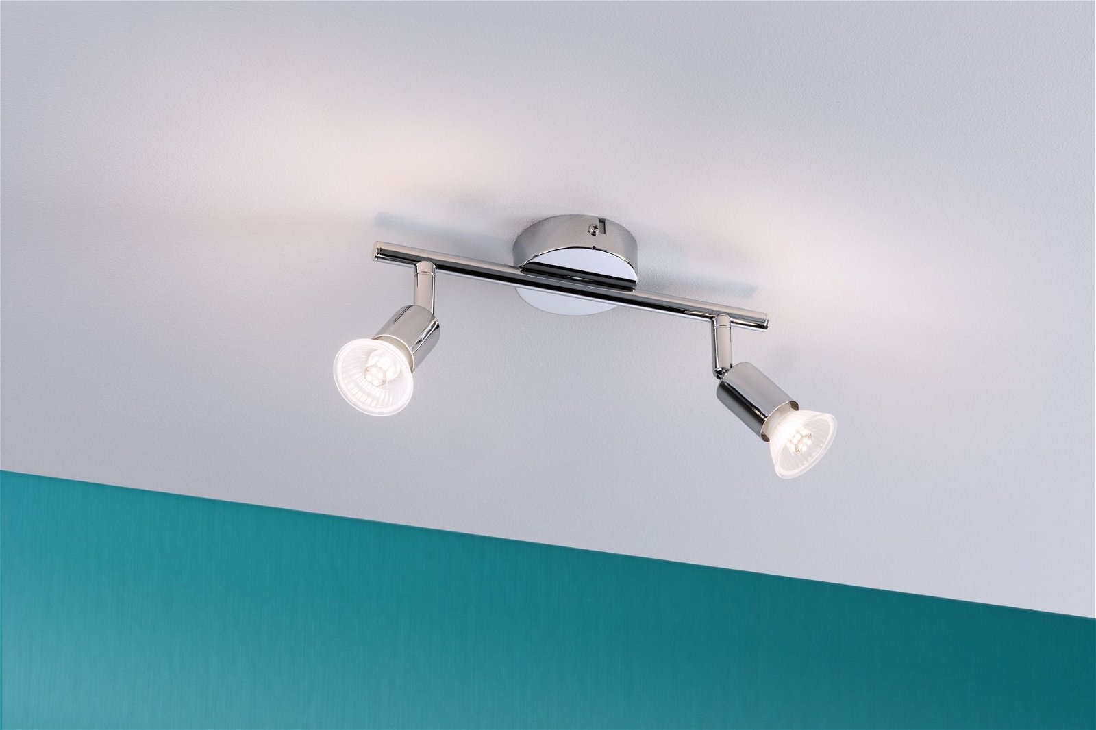 Paulmann Deckenleuchte »Carolina«, 2 flammig, Leuchtmittel GU10 | ohne Leuchtmittel, Spotlight IP44 max. 2x10W Chrom 230V Metall, GU 10
