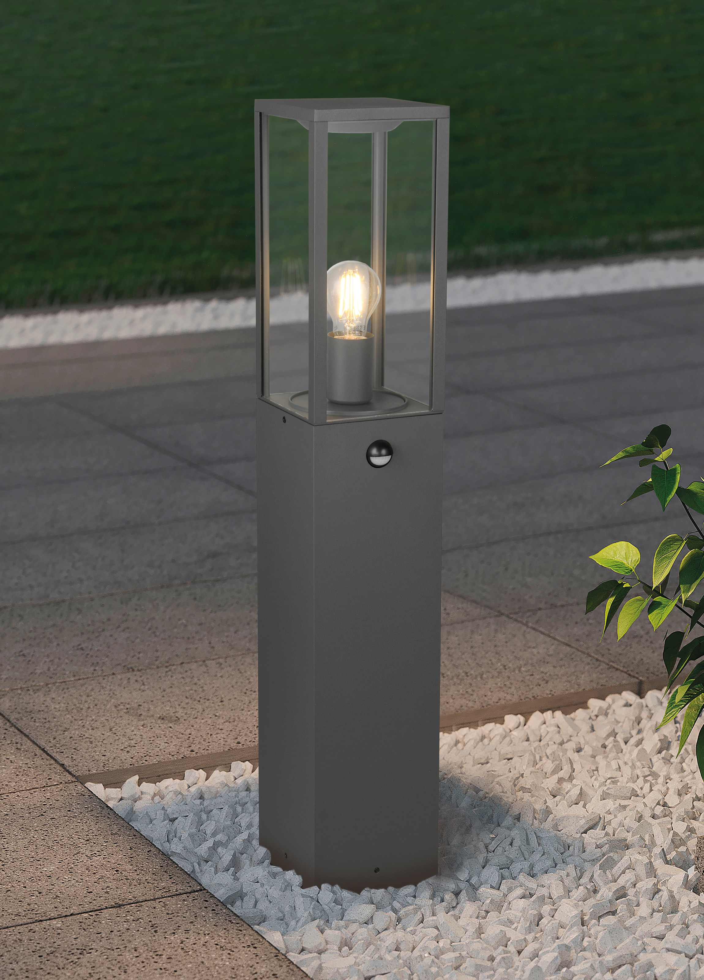 TRIO Leuchten Außen-Stehlampe »GARONNE, Outdoor Wegeleuchte mit Bewegungsmelder IP44, 80cm hoch« E27 1 Stk. warmweiß - kaltweiß exkl 1x E27 max 60W, Stehleuchte für Garten & Terrasse aus Metall
