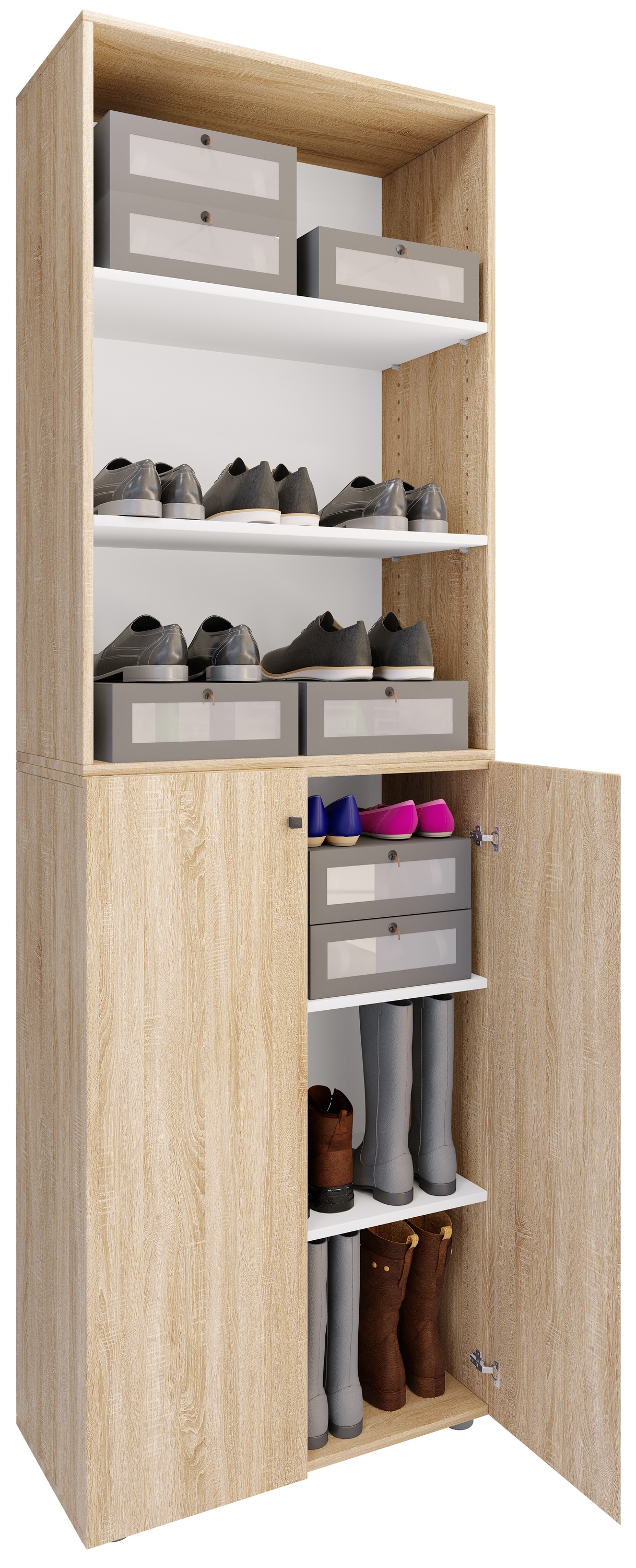VCM Schuhschrank »VCM XL Holz Großer Schuhschrank Schuhregal Groß Stiefel Dielenmöbel Lona 6 Fächer«, (1 St.)