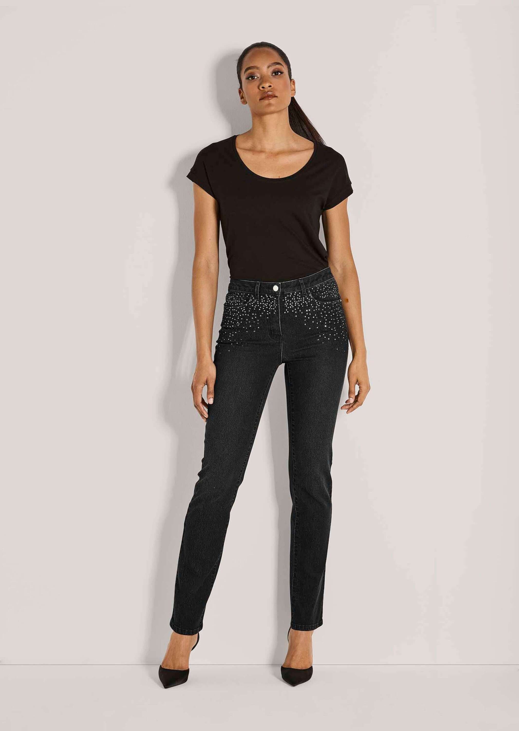 MADELEINE Regular-fit-Jeans »Jeans Slim Fit Denim mit Strass«