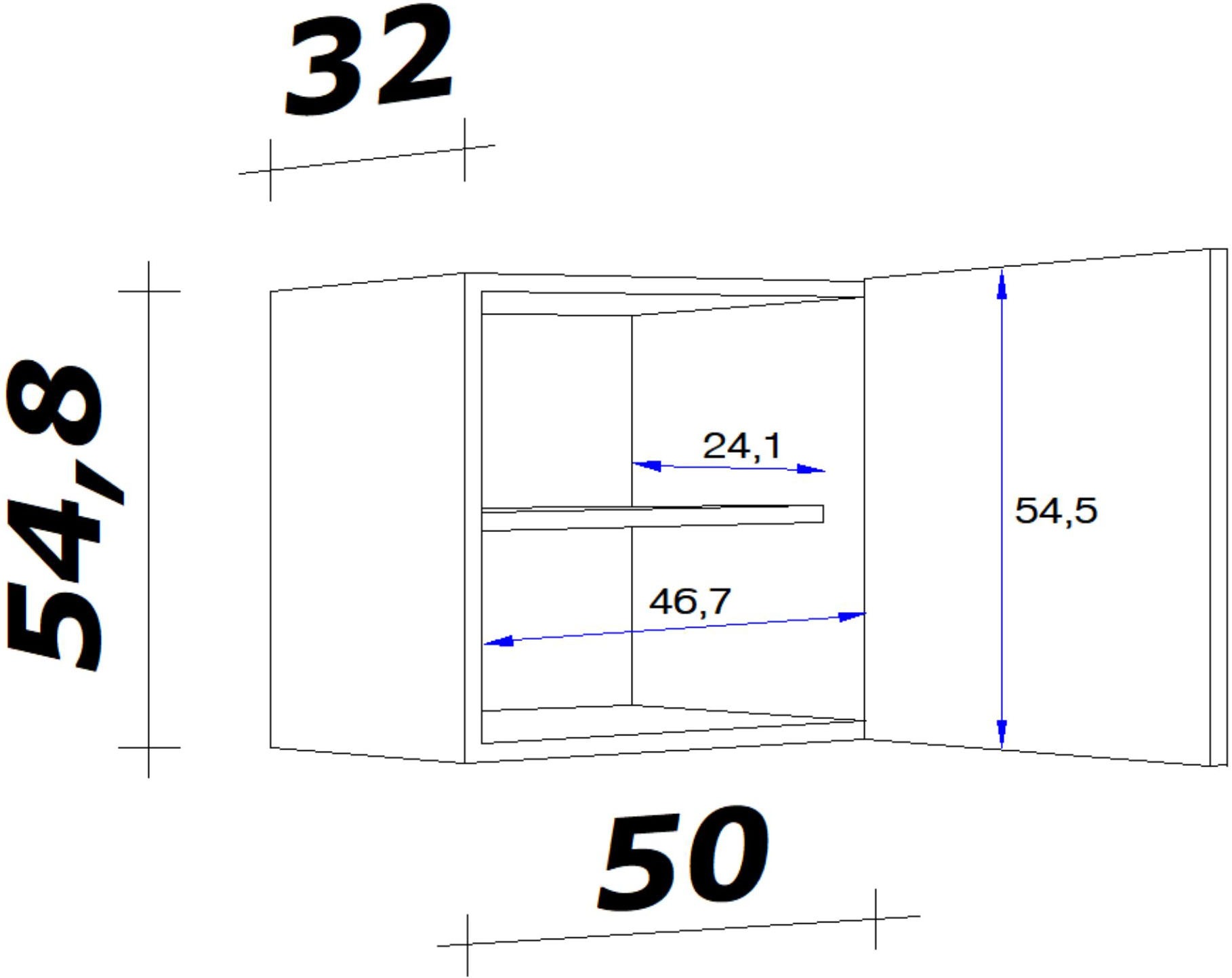 Flex-Well Hängeschrank »Sellin« 1 Stk. tlg. (B x H x T) 50 x 54,8 x 32 cm