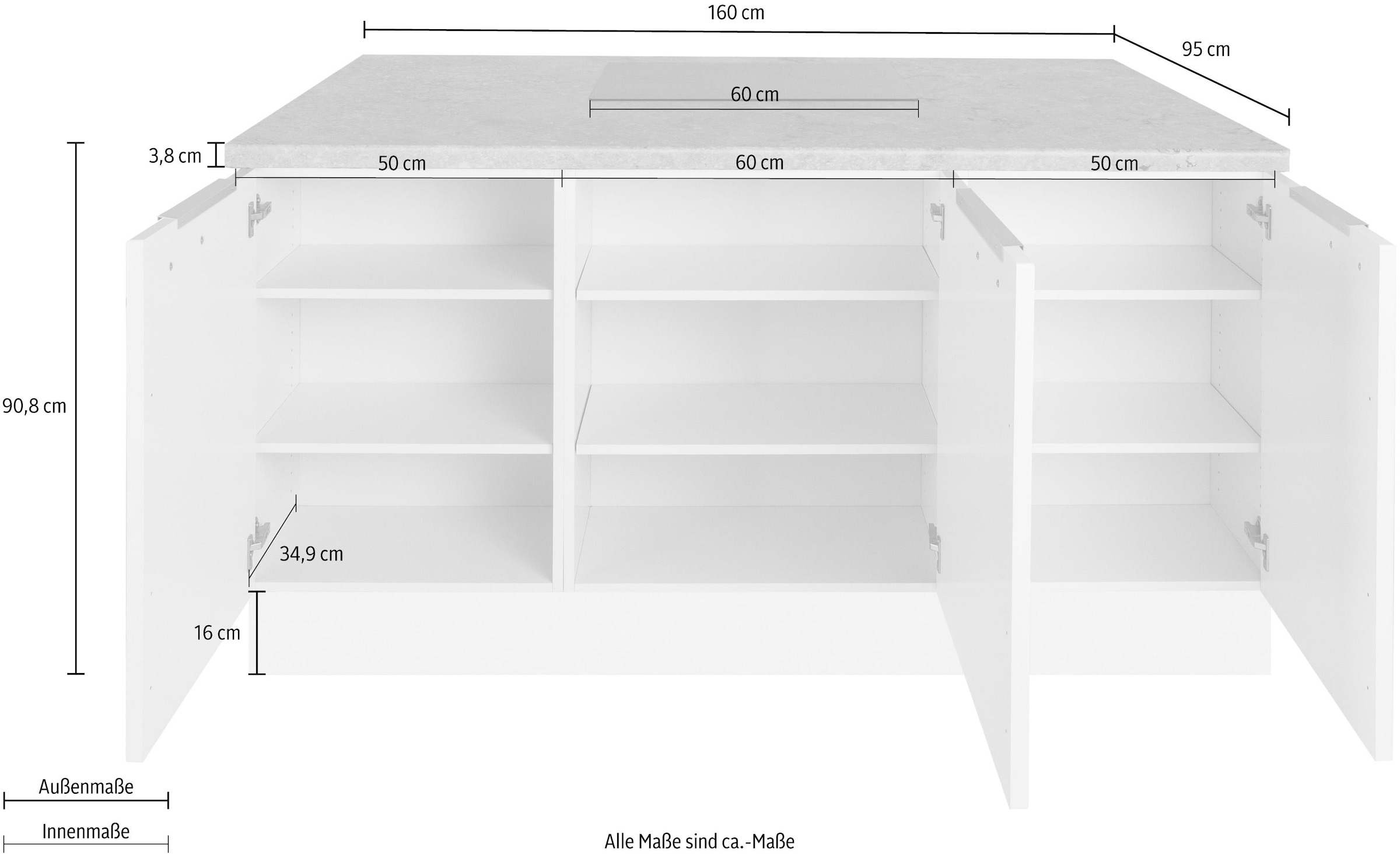 OPTIFIT Kücheninsel »Tara«, mit Vollauszügen und Soft-Close-Funktion,  Stellbreite 160 x 95 cm bestellen online bei OTTO