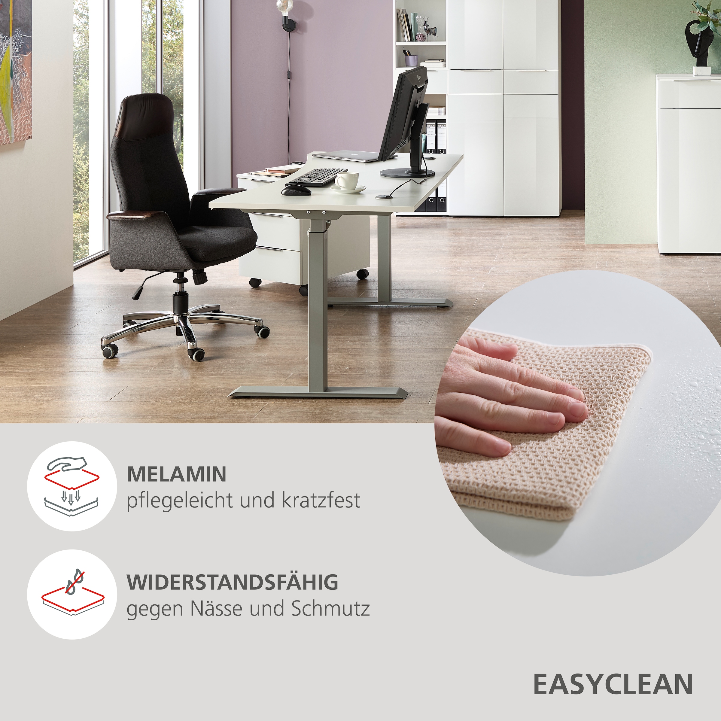 Innostyle Schreibtisch »Schreibtisch Santorin, 160/72/77 cm ( B/H/T)« 1 Stk. tlg. mit Motor zur Höhenverstellung (72-120 cm) mit Memory-Funktion