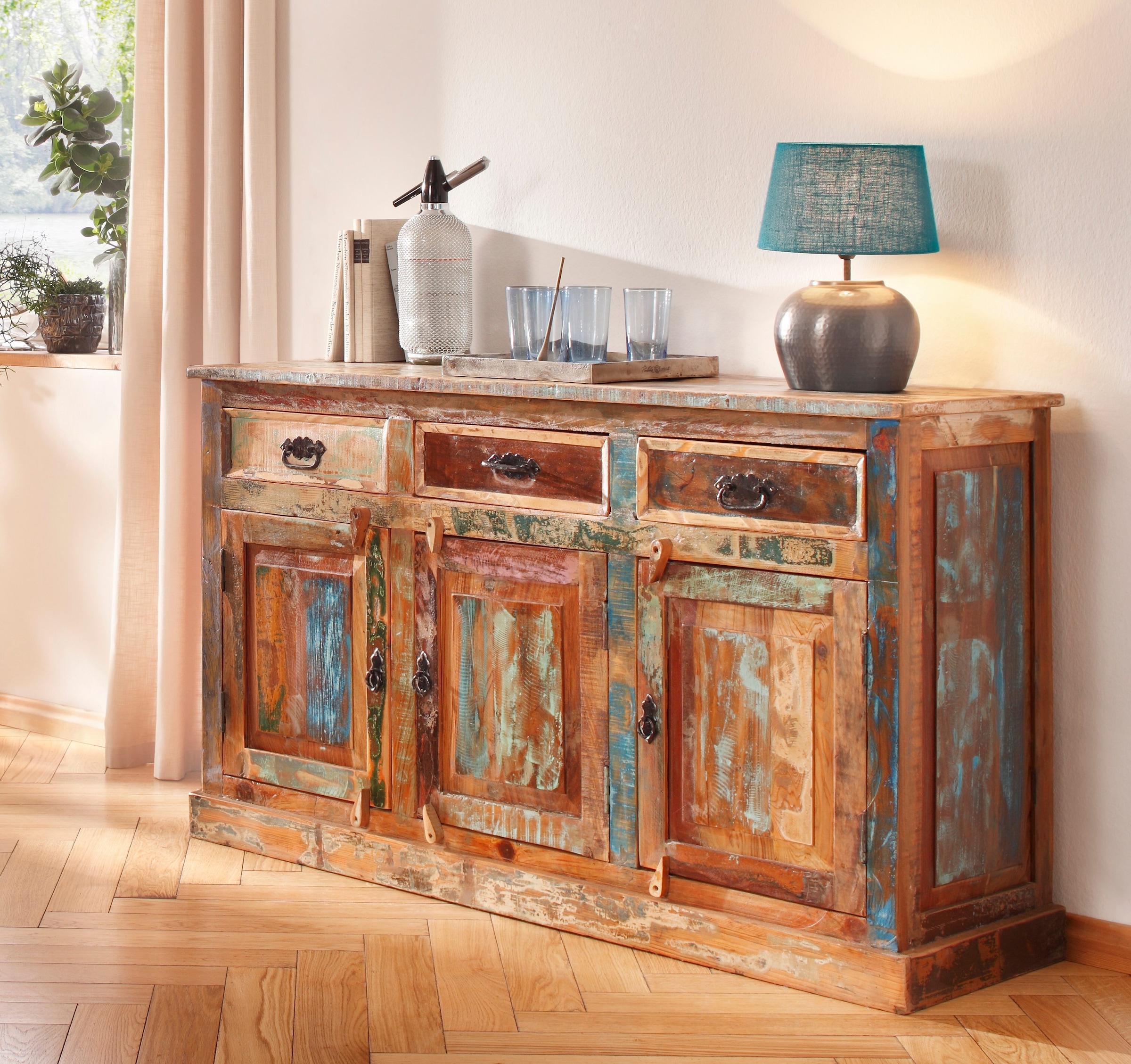 SIT Sideboard »Riverboat« aus recyceltem Altholz, Breite 40 cm, Shabby Chic, Vintage