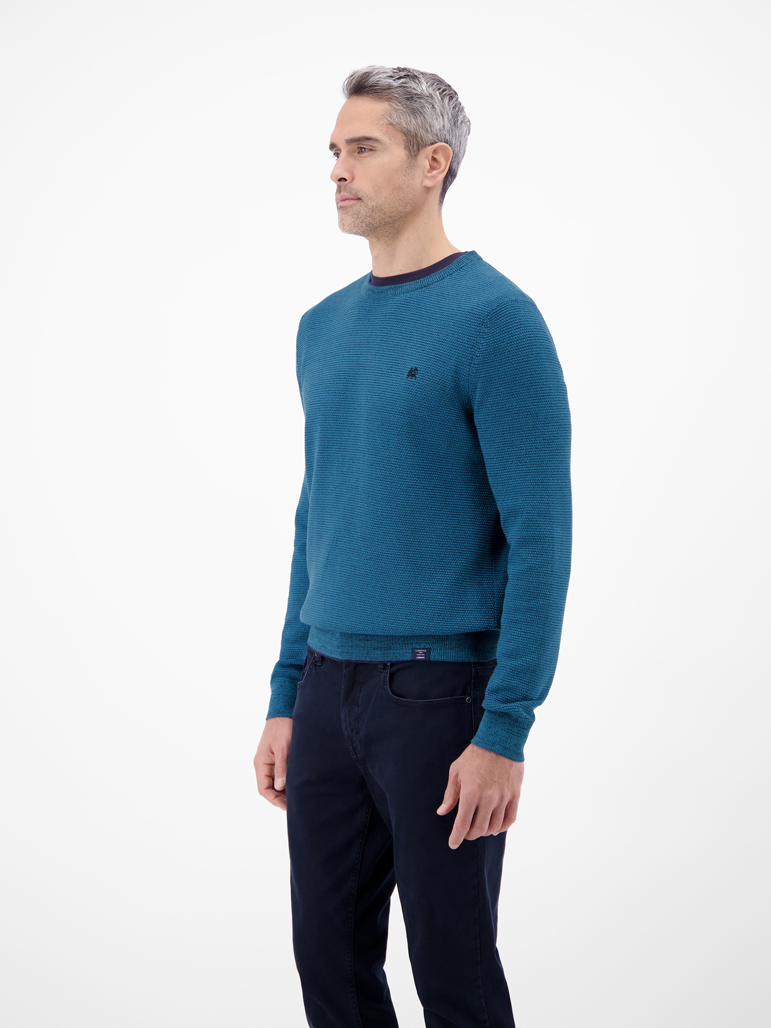 LERROS Strickpullover »Herren Strickpullover in Twist-Struktur« Rundhalsausschnitt, weicher Stoff, langärmlig, normale Passform