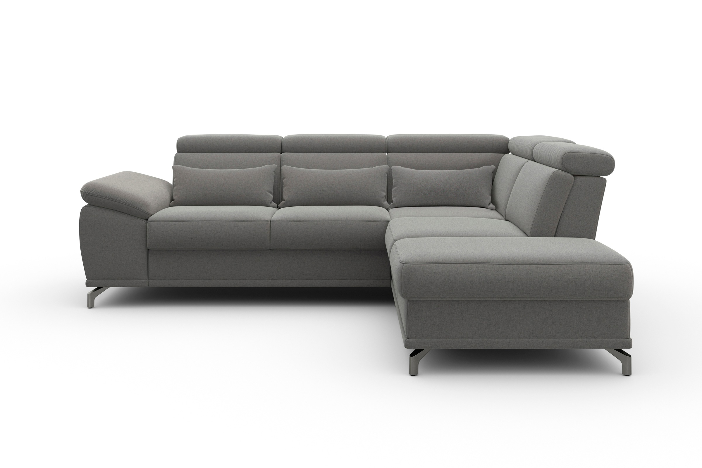 sit&more Ecksofa »Cabrio L-Form, mit Sitztiefenverstellung, Arm- und Kopfteilverstellung«, 3 Nierenkissen, Federkern, optional Bettfunktion und Stauraum