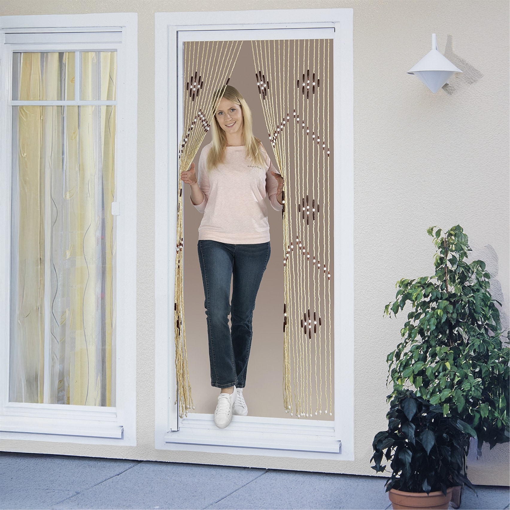 Maximex Insektenschutz-Vorhang »Türvorhang - Holzperlen« 1 Stk. tlg. Insekten- und Sichtschutz aus Bambus, für Balkon oder Terrasse