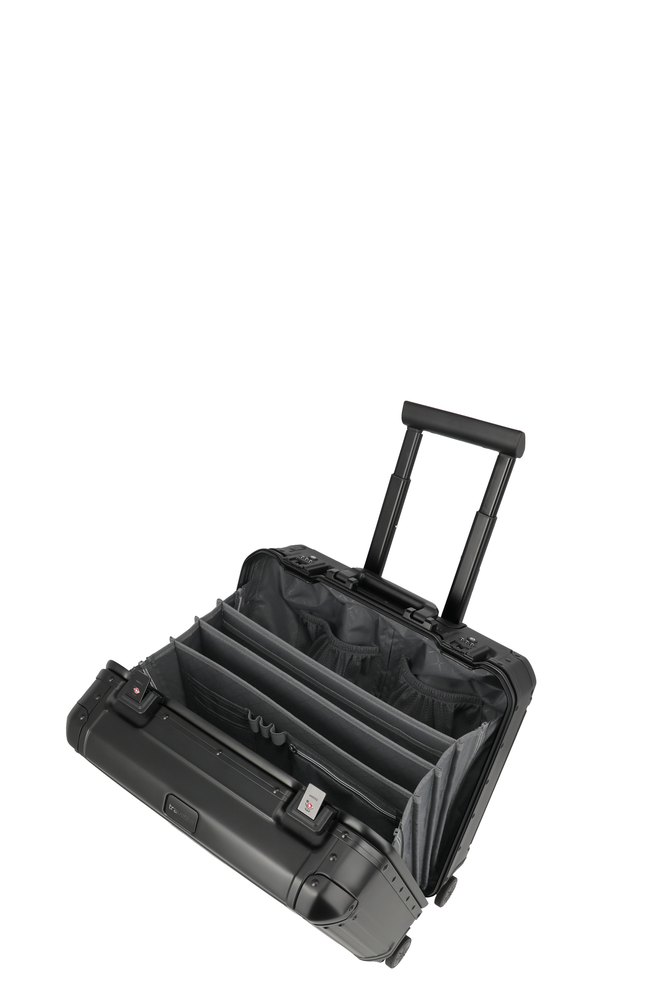 travelite Hartschalen-Trolley »NEXT Trunk Reisekoffer Aluminium« 32 l 4 Rollen Koffer, mit extra großem Stauraum und stabilem Rahmen