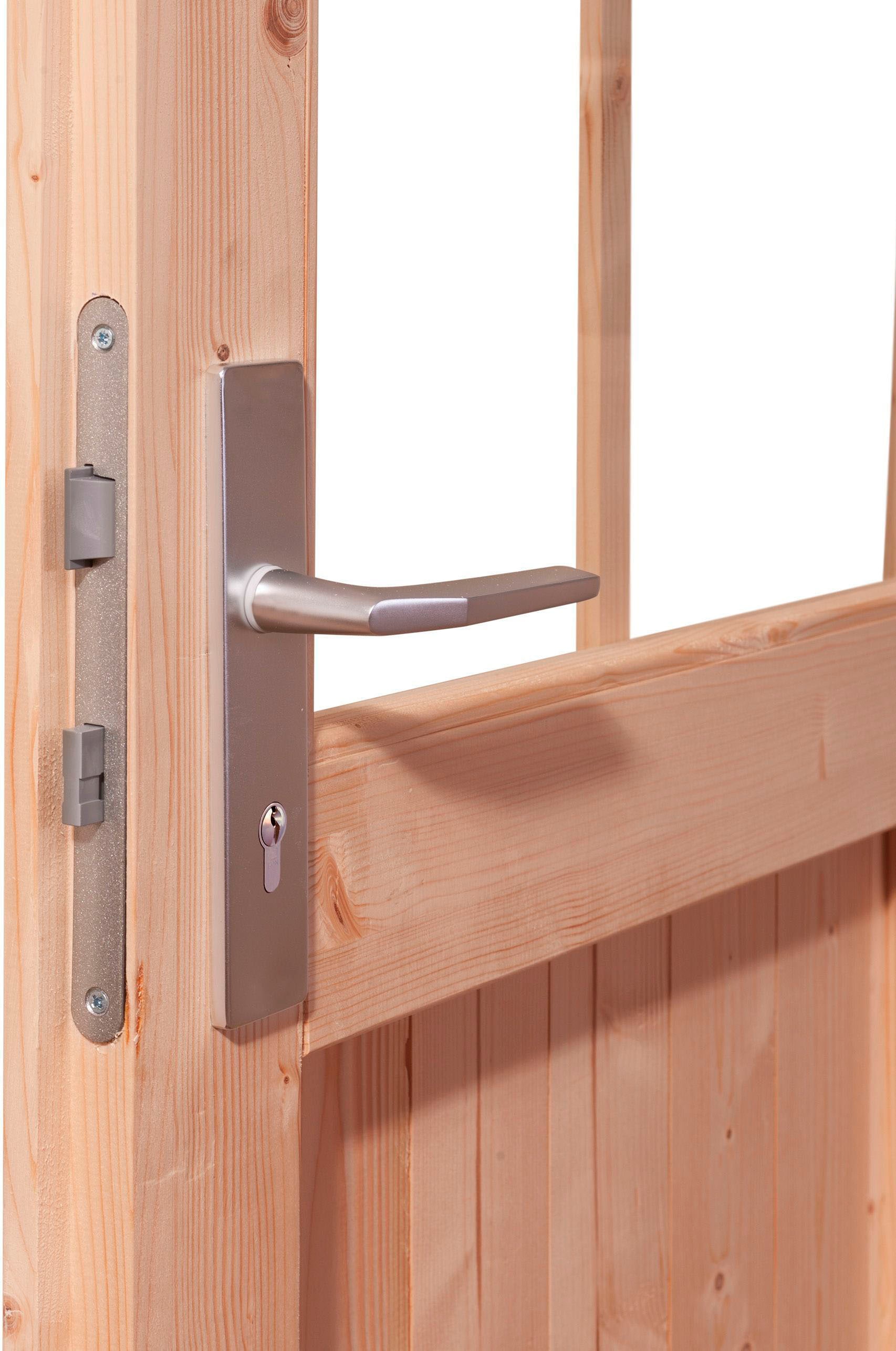 Karibu Gartenhaus »Trittau 5«, mit Anbaudach und Fenster