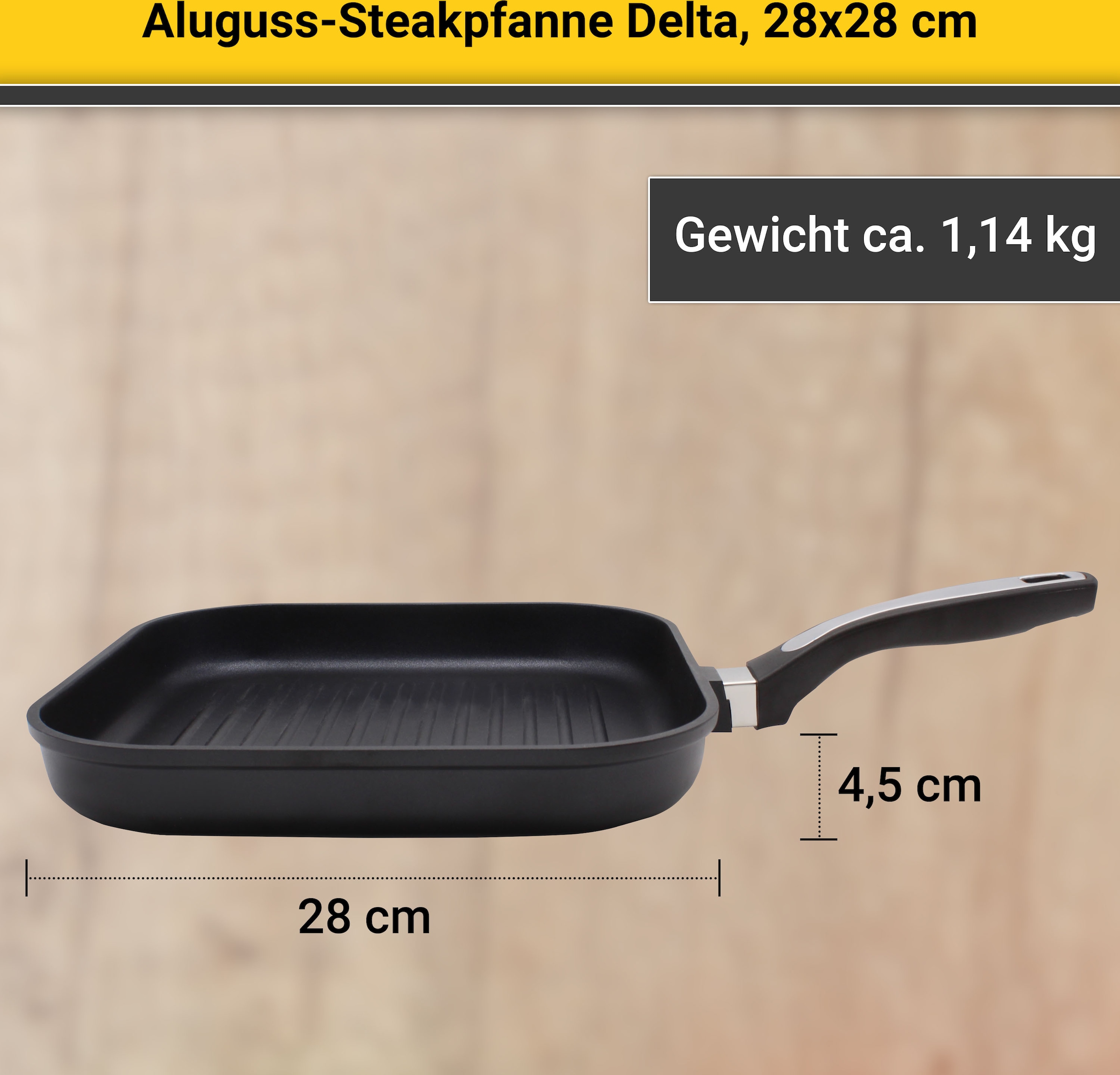 Krüger Grillpfanne »Delta«, Aluminium, (1 tlg.), Induktion kaufen bei OTTO