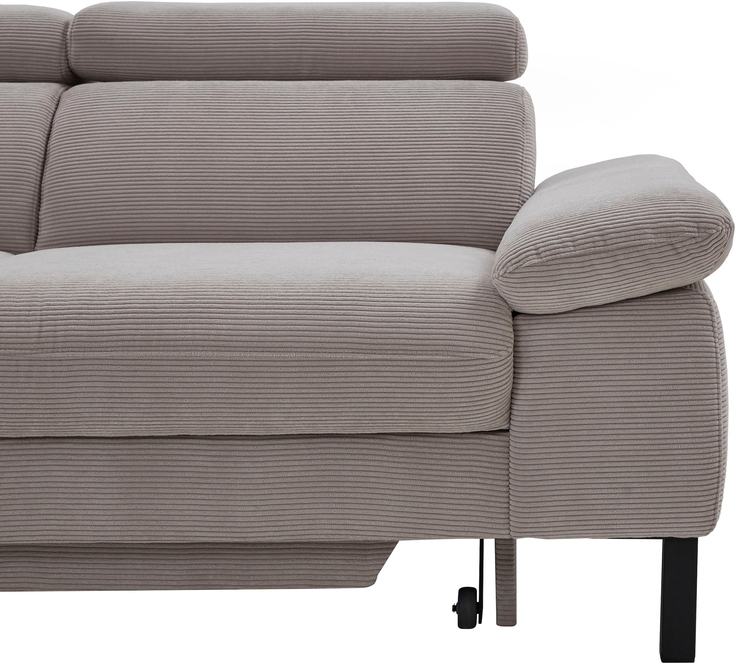 Home affaire Ecksofa »Arnayon mit Querschläfer-Bettfunktion, Schlafsofa, großer Bettkasten«, manuelle Kopfteilverstellung, Tonnentaschen-Federkern, Feincord L-Form