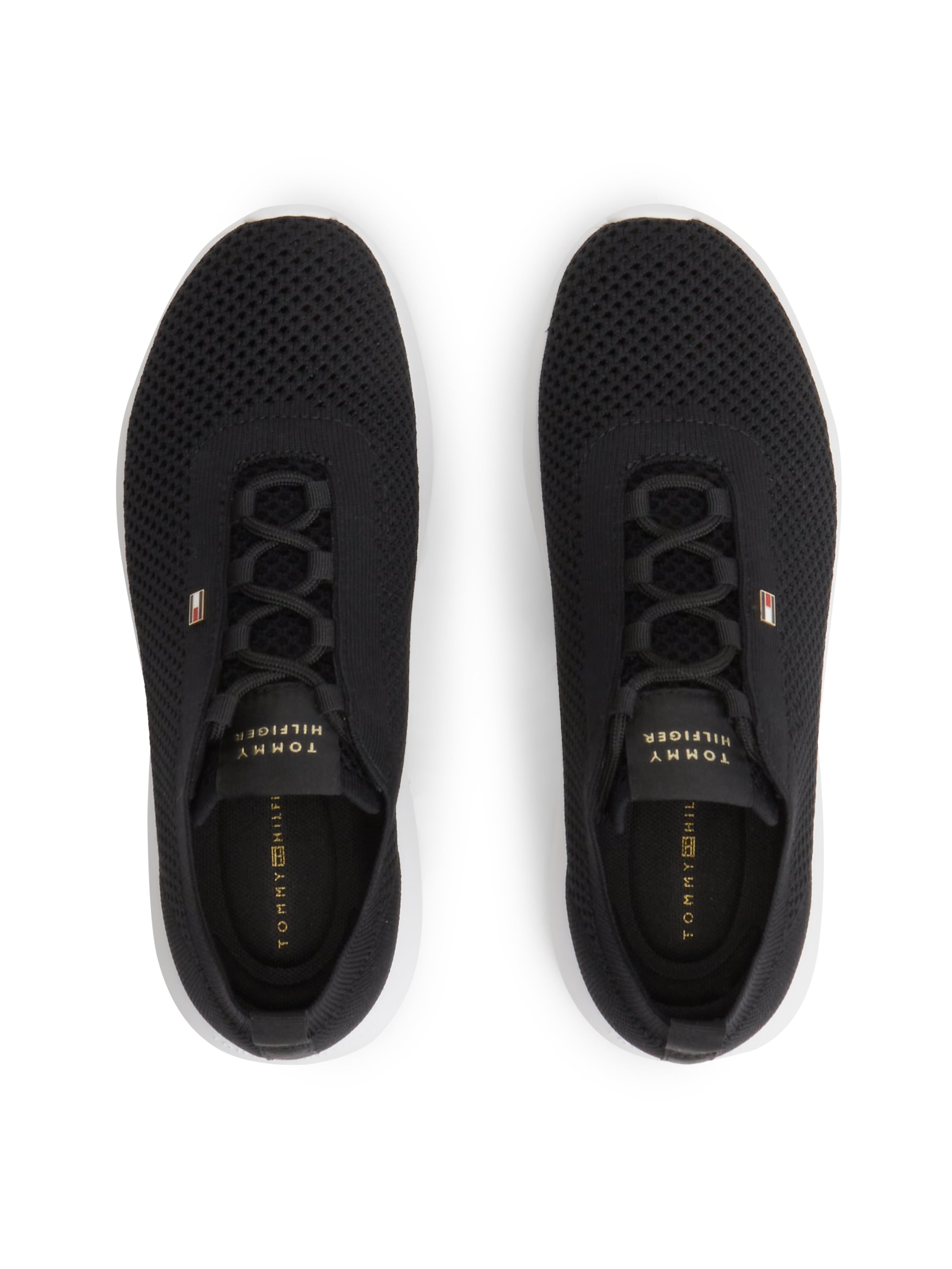 Tommy Hilfiger Keilsneaker »TH KNIT RUNNER«  Freizeitschuh, Halbschuh, Schnürschuh mit Logoflaggen-Element