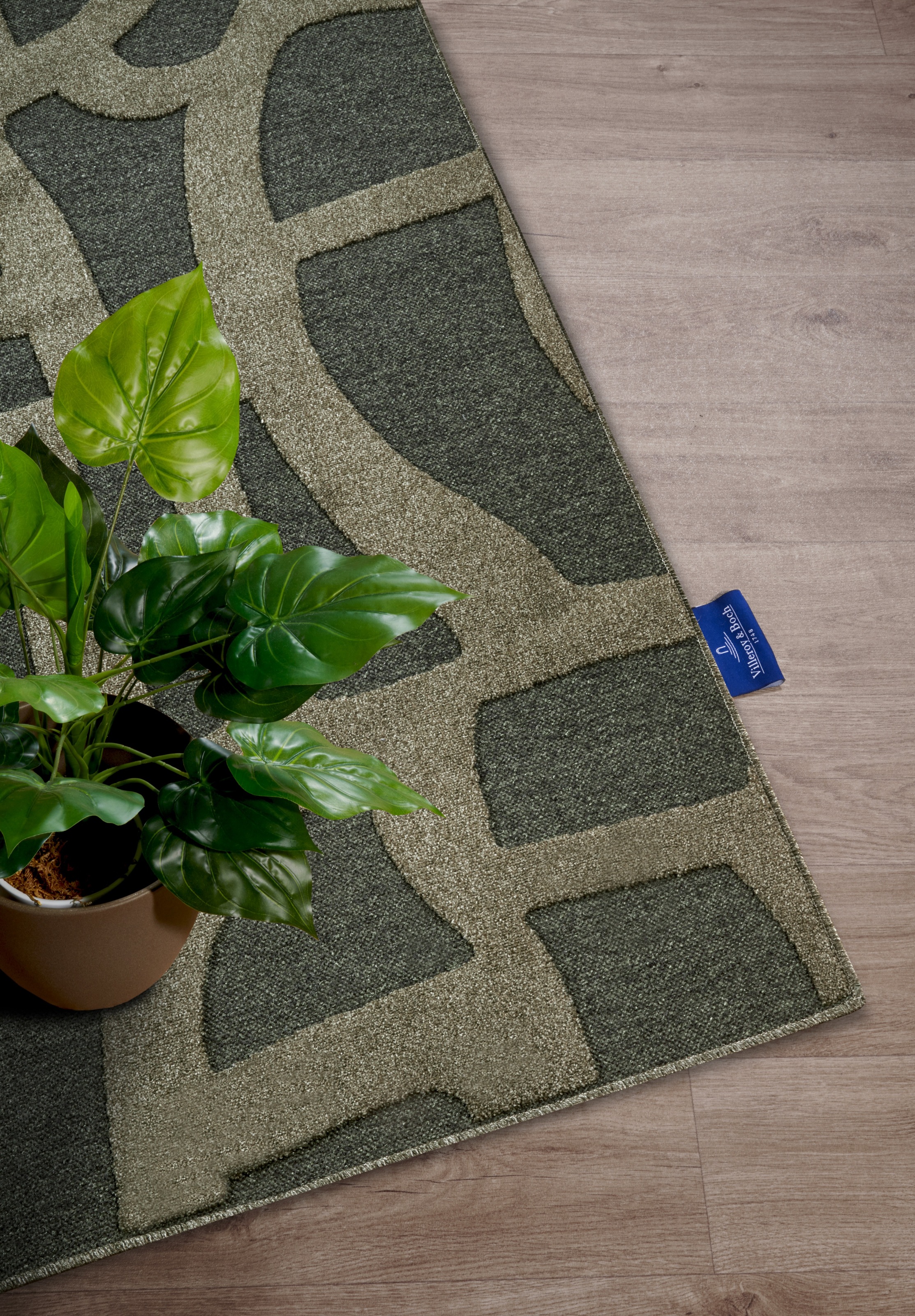 Villeroy & Boch Teppich »Therese«, rechteckig, 5,5 mm Höhe, Wohnzimmer, Schlafzimmer, Modern, Hoch-Tief Effekt, Flur