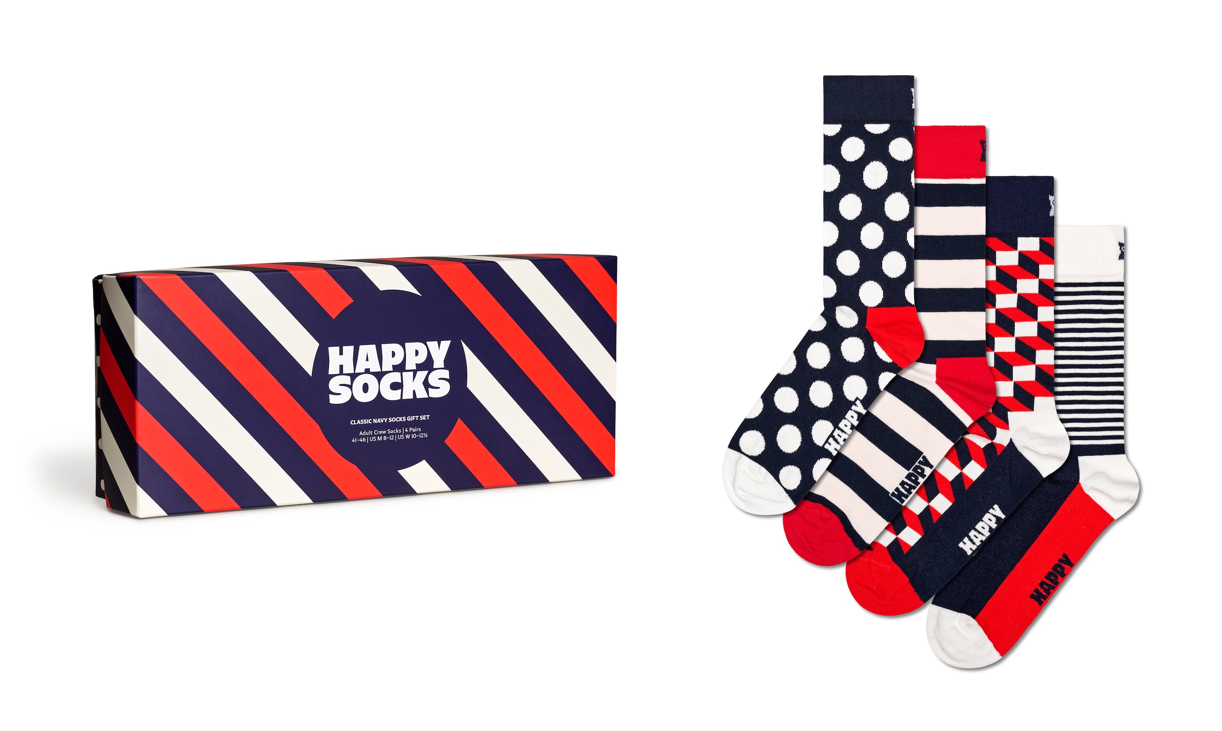 Happy Socks Socken »4-Pack Classic Navy Socks Gift Set«, (Packung, 4 Paar), Dots &...